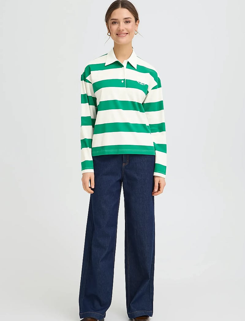 Fransa - FRSIGMA TEE 1 - pikéer - green/blue stripe - 0