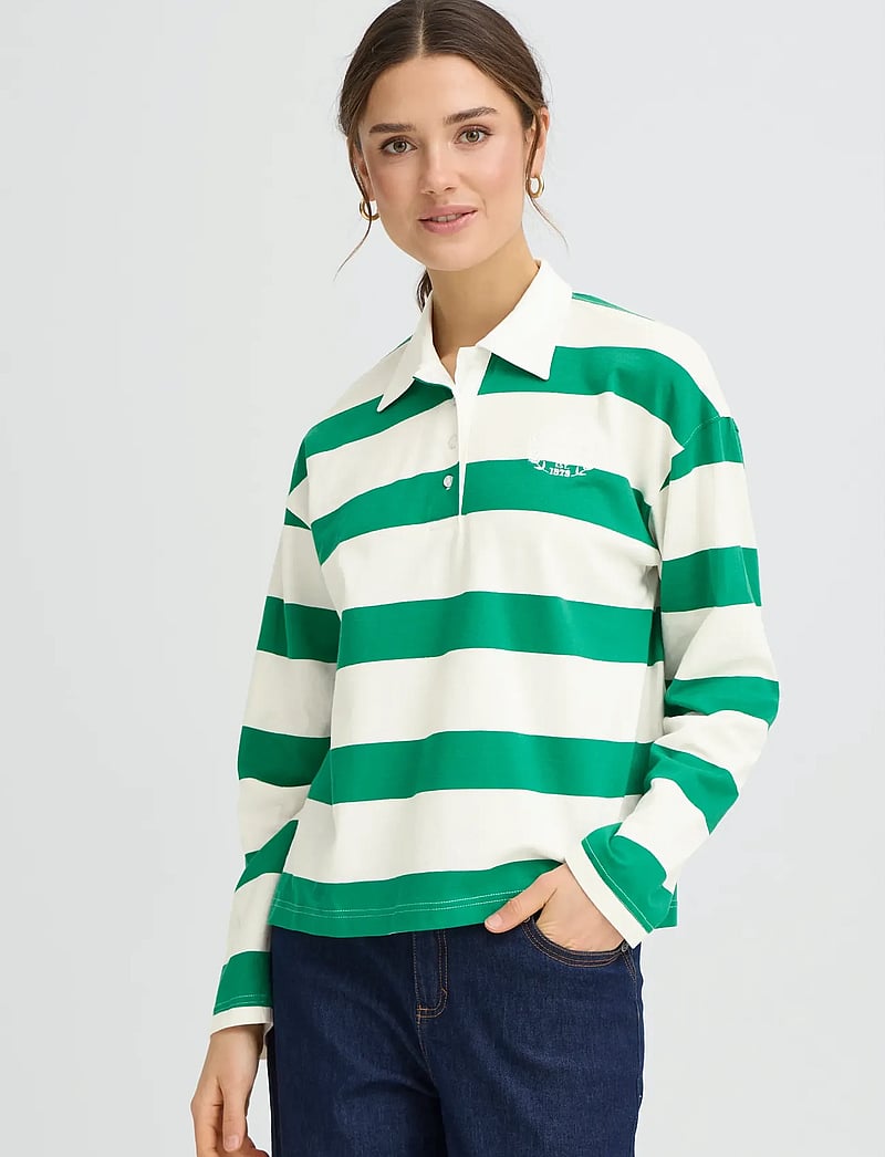 Fransa - FRSIGMA TEE 1 - pikéer - green/blue stripe - 3