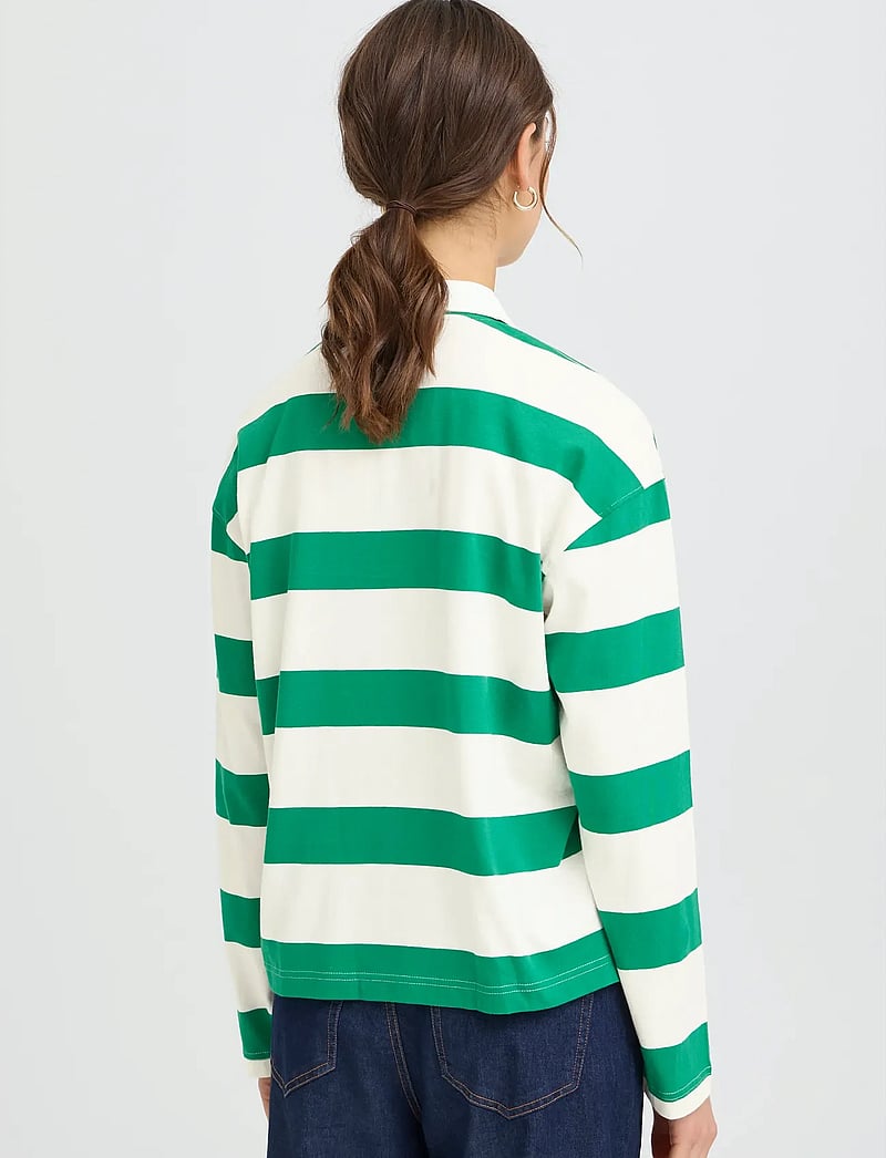 Fransa - FRSIGMA TEE 1 - pikéer - green/blue stripe - 4