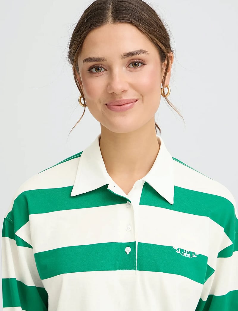Fransa - FRSIGMA TEE 1 - pikéer - green/blue stripe - 5
