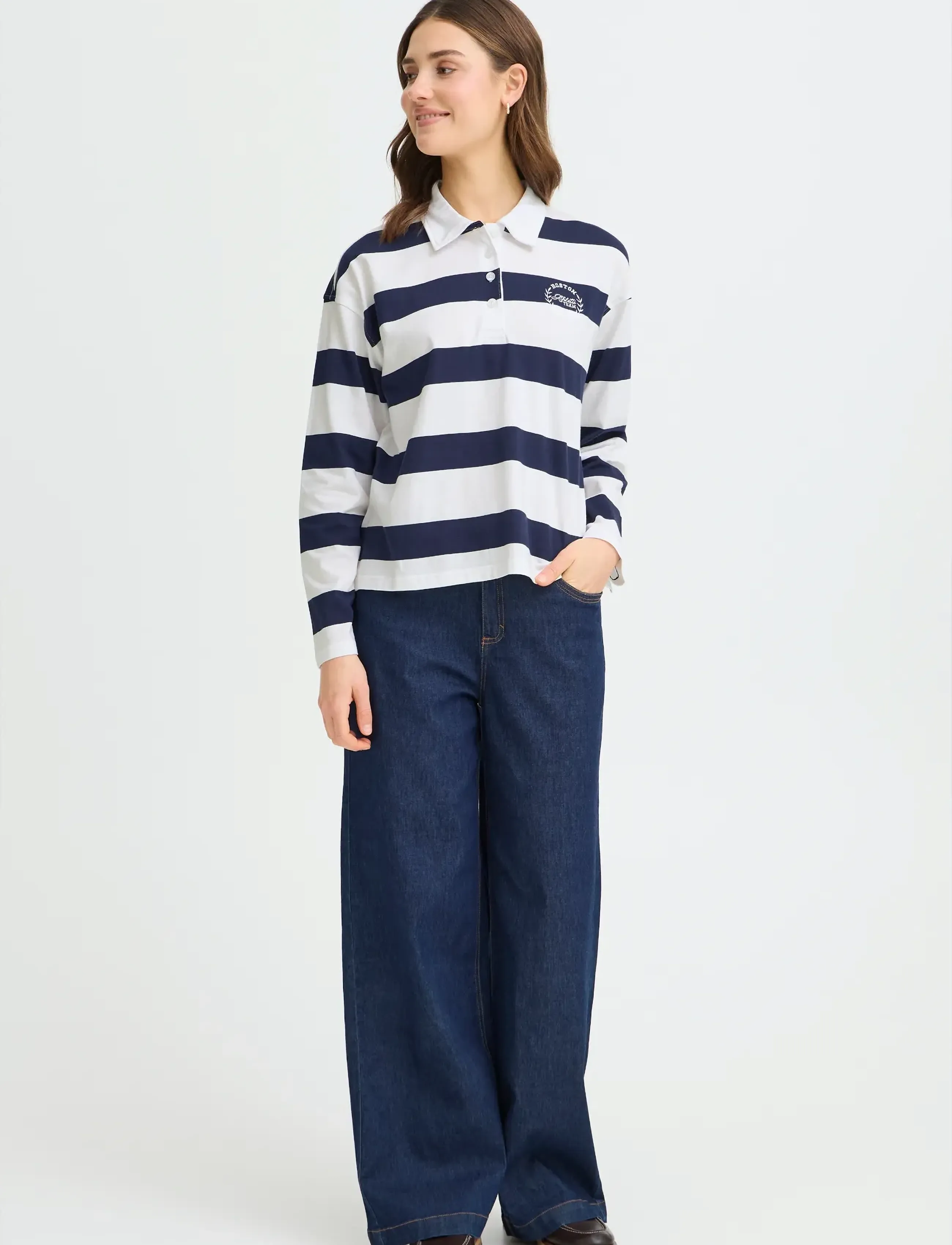 Fransa FRSIGMA TEE 1 - Langærmede toppe - NAVY STRIPE / navy