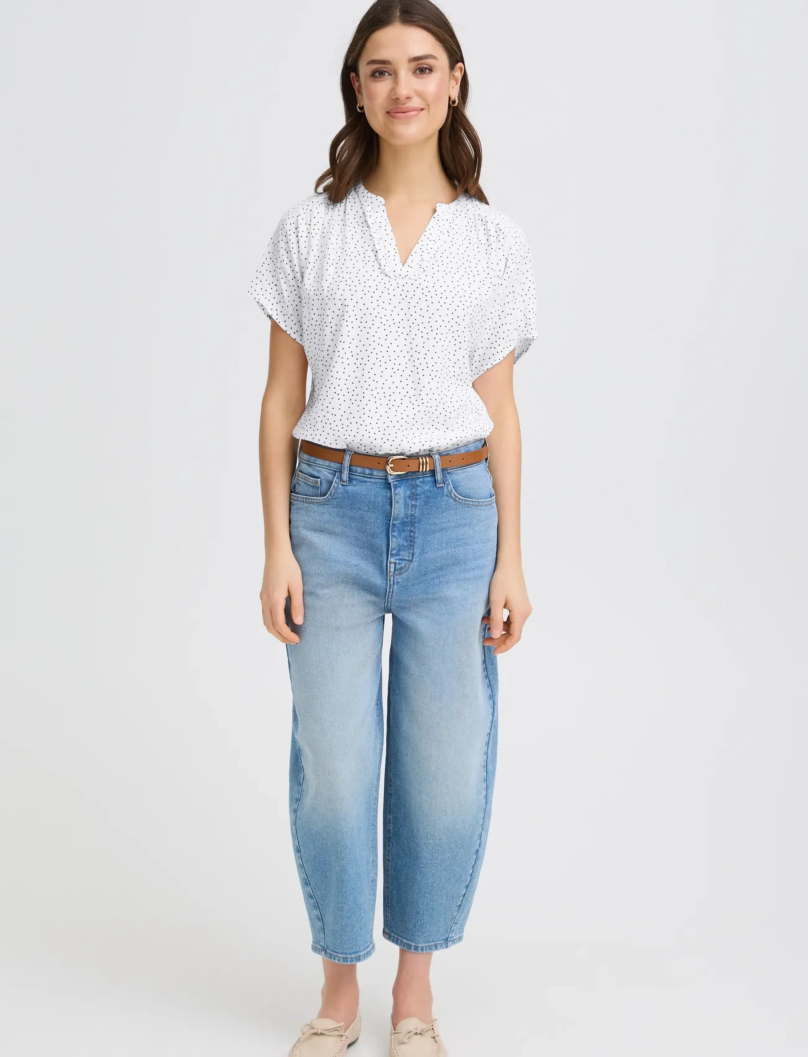 Fransa Frlaya Bl 1, M, White, Bluser > Kortærmede, Dame