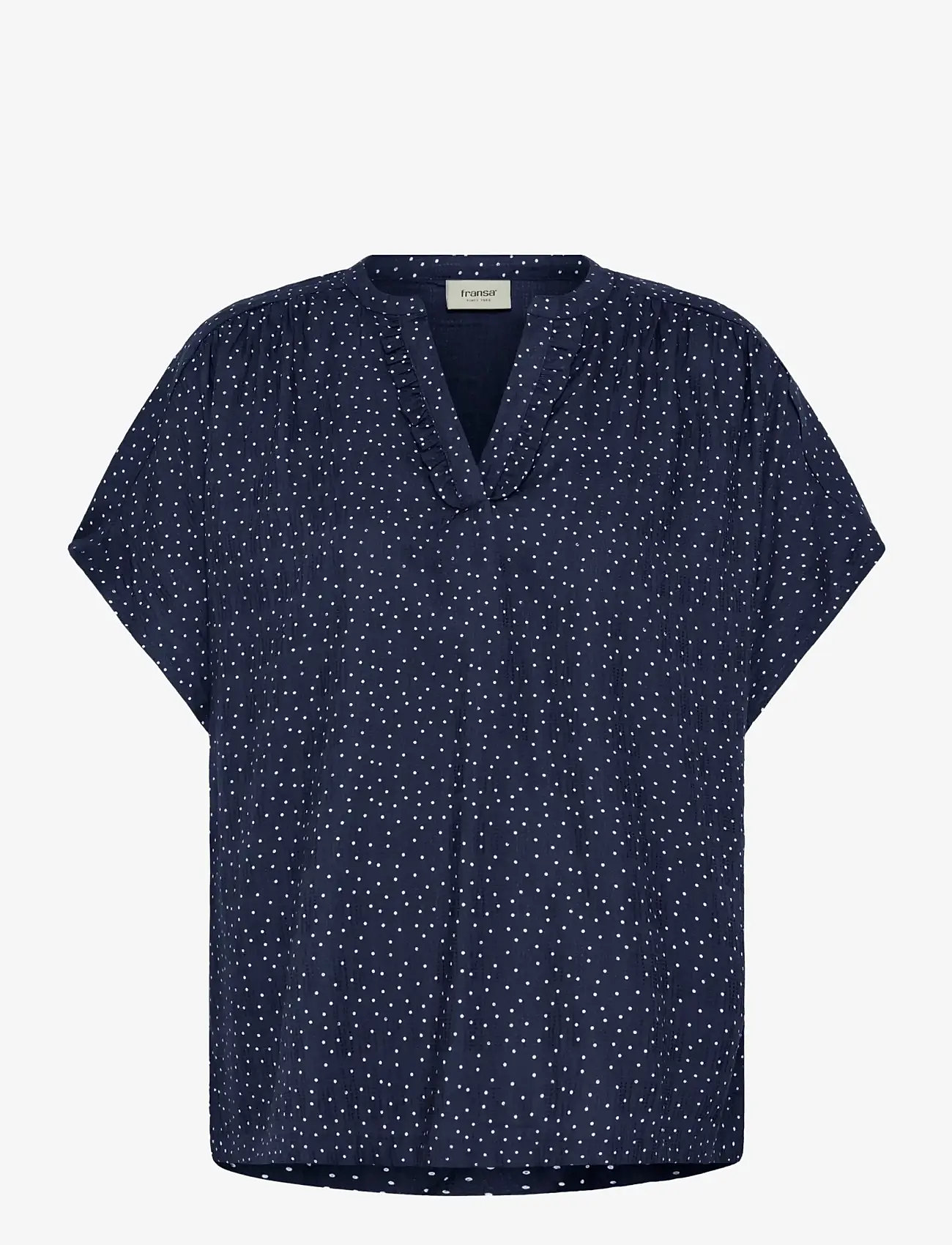 Fransa - FRLAYA BL 1 - lühikeste varrukatega pluusid - dot dots navy blazer - 1