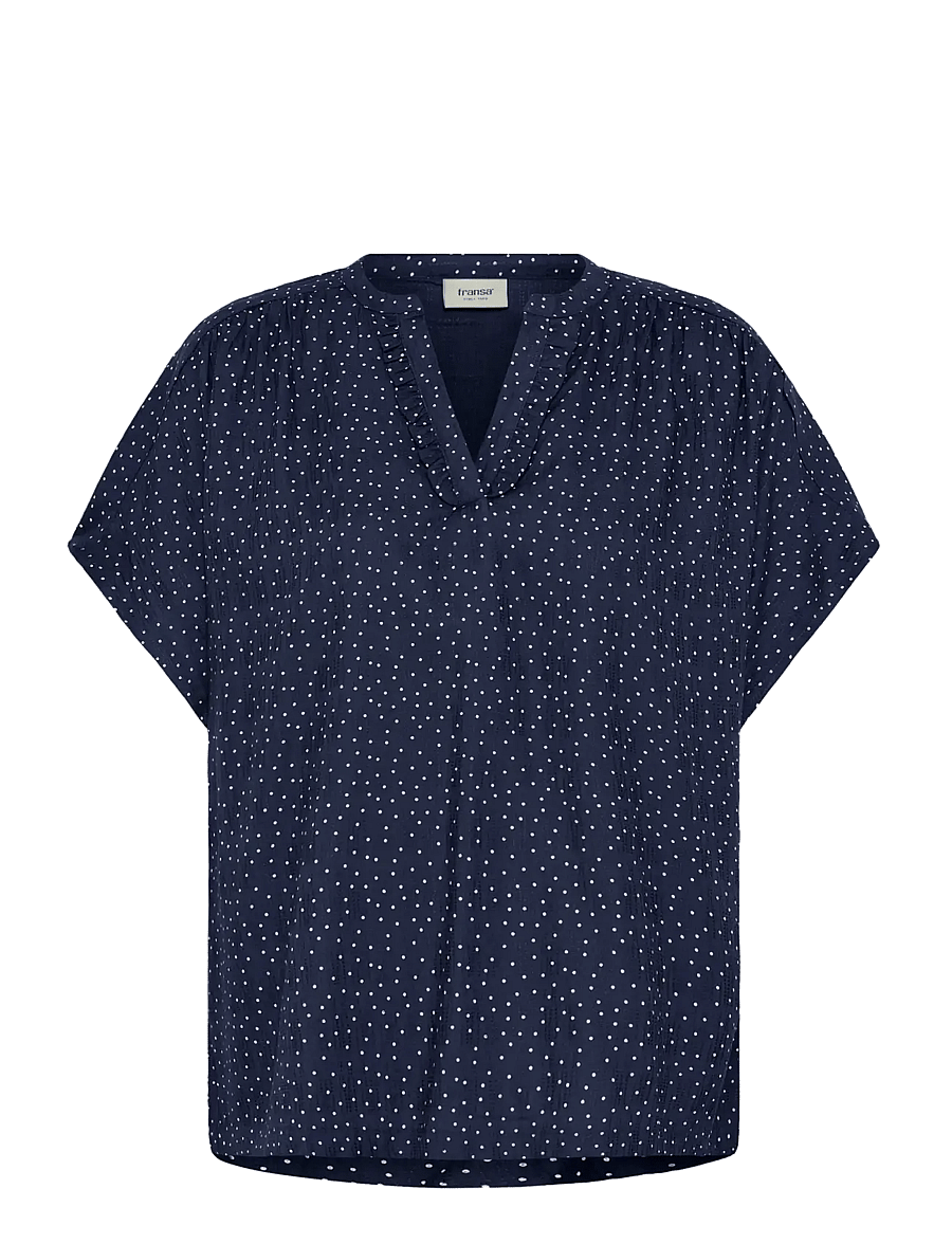 Fransa - FRLAYA BL 1 - short-sleeved blouses - dot dots navy blazer - 1