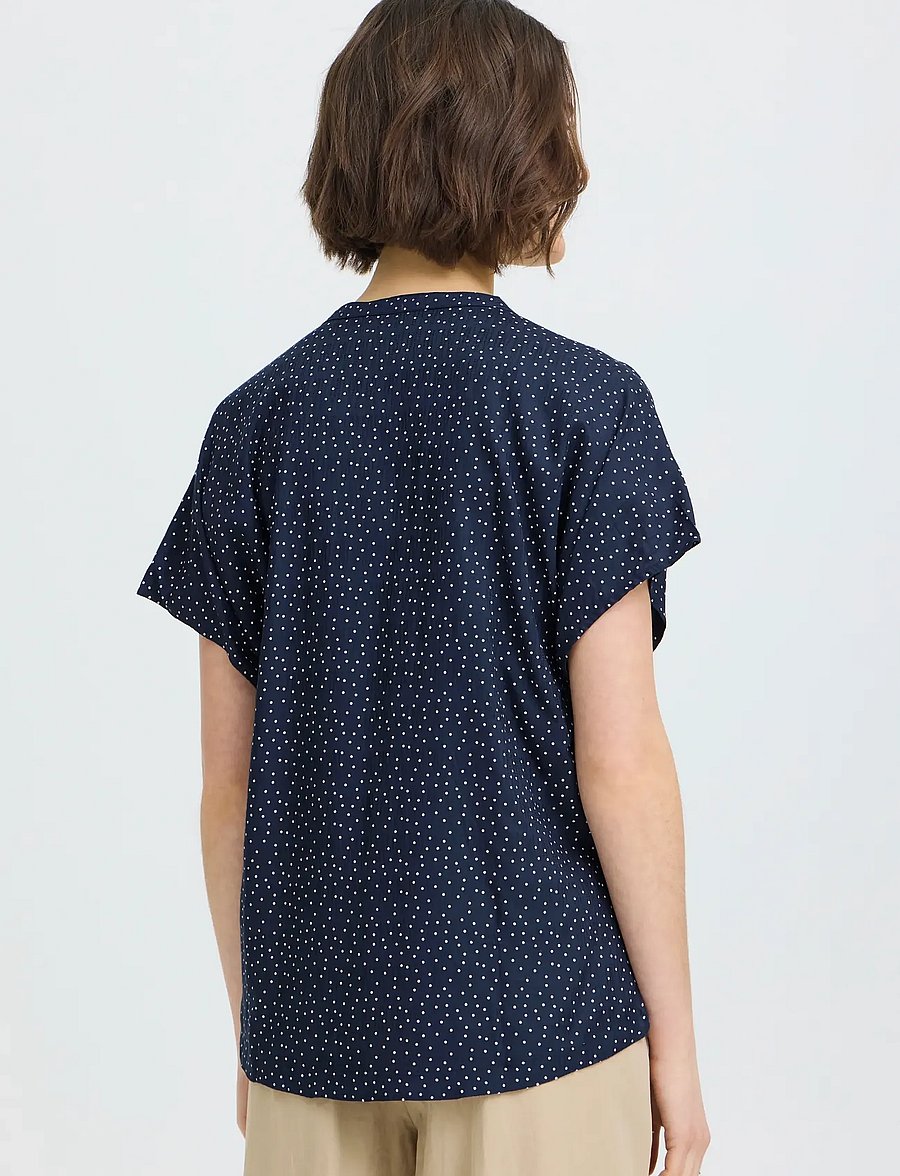 Fransa - FRLAYA BL 1 - short-sleeved blouses - dot dots navy blazer - 4