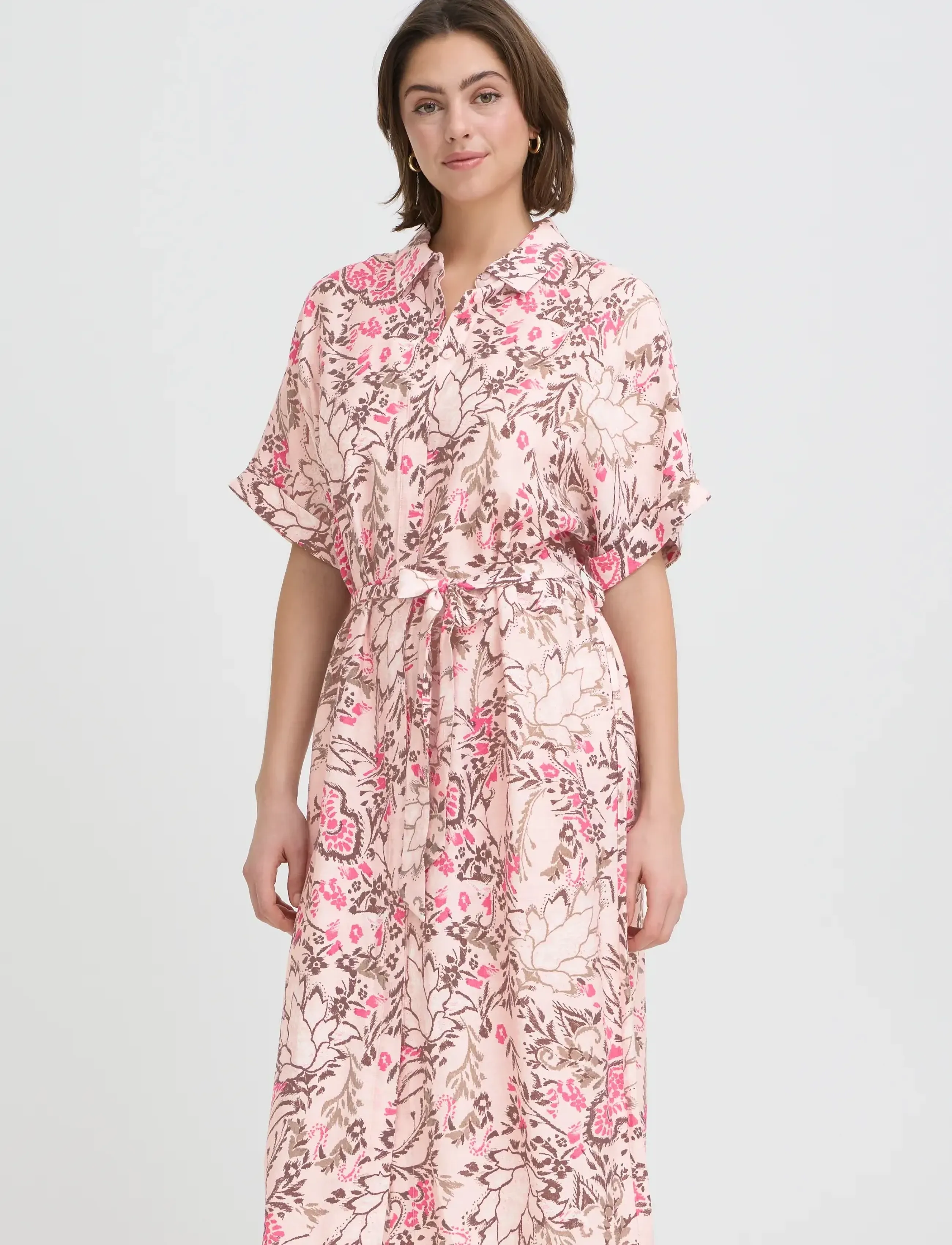 Fransa - FRARIANA DR 19 - shirt dresses - femi bouquet lotus - 3