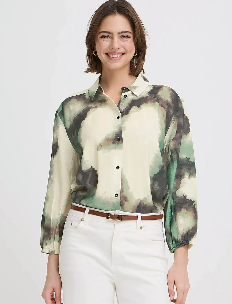 Fransa - FRAYLA SH 1 - langærmede skjorter - marble creme d. menthe - 3