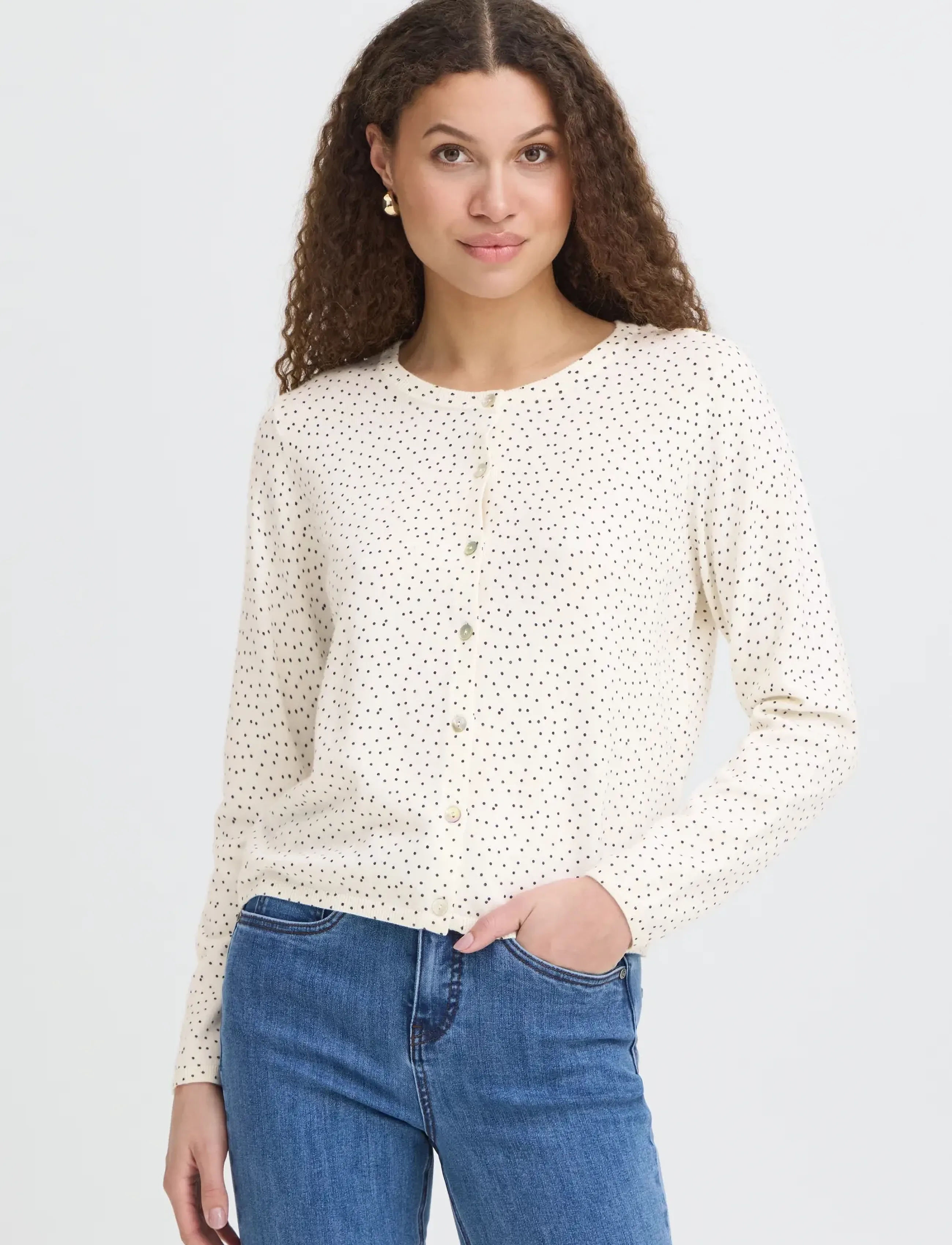 Fransa - FRMALEN CAR 1 - cardigans - w. black dots - 3