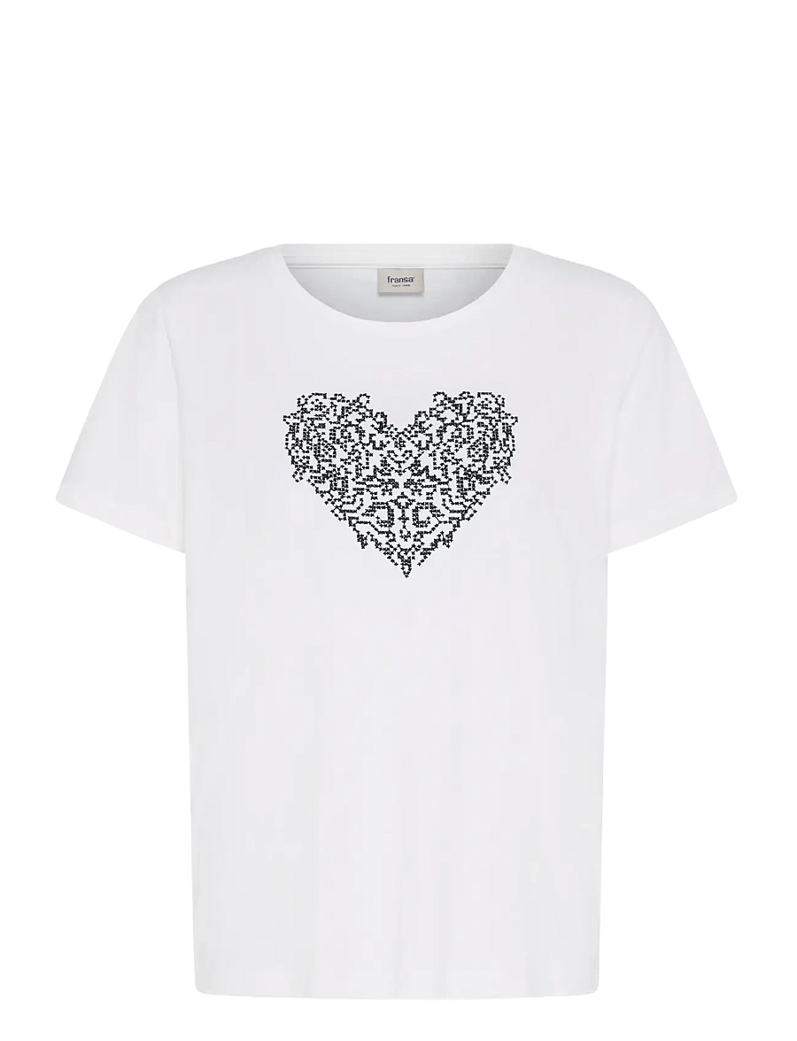 Fransa - FRRIASA TEE 1 - t-shirts - black emb - 1