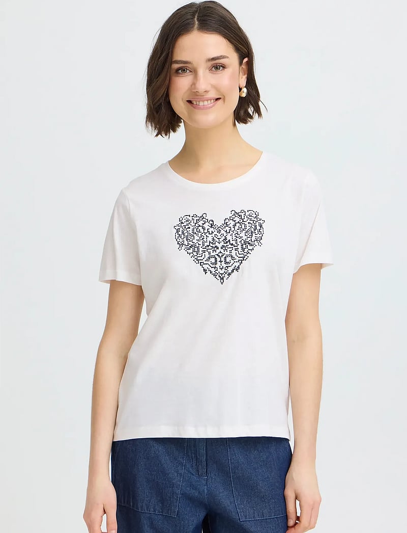 Fransa - FRRIASA TEE 1 - t-shirts - black emb - 3