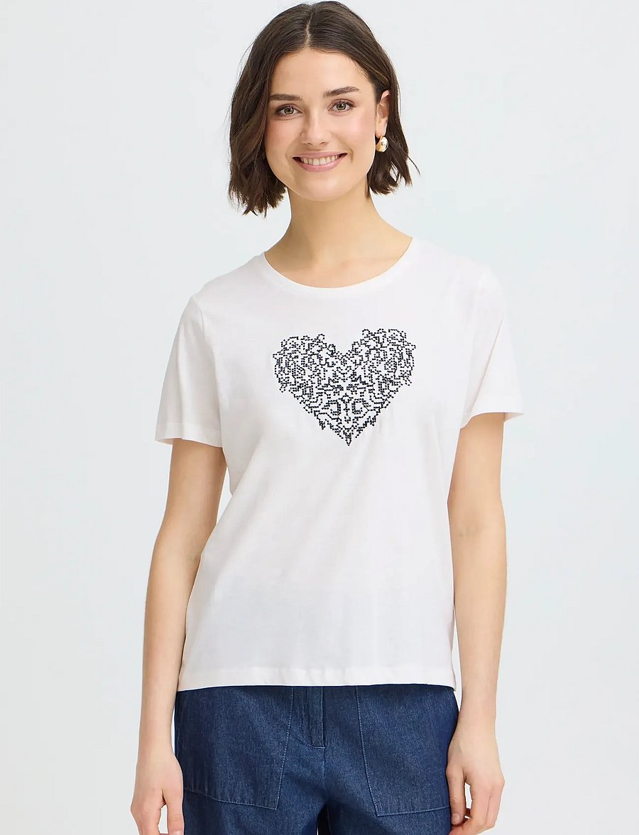 Fransa - FRRIASA TEE 1 - t-shirts - black emb - 3