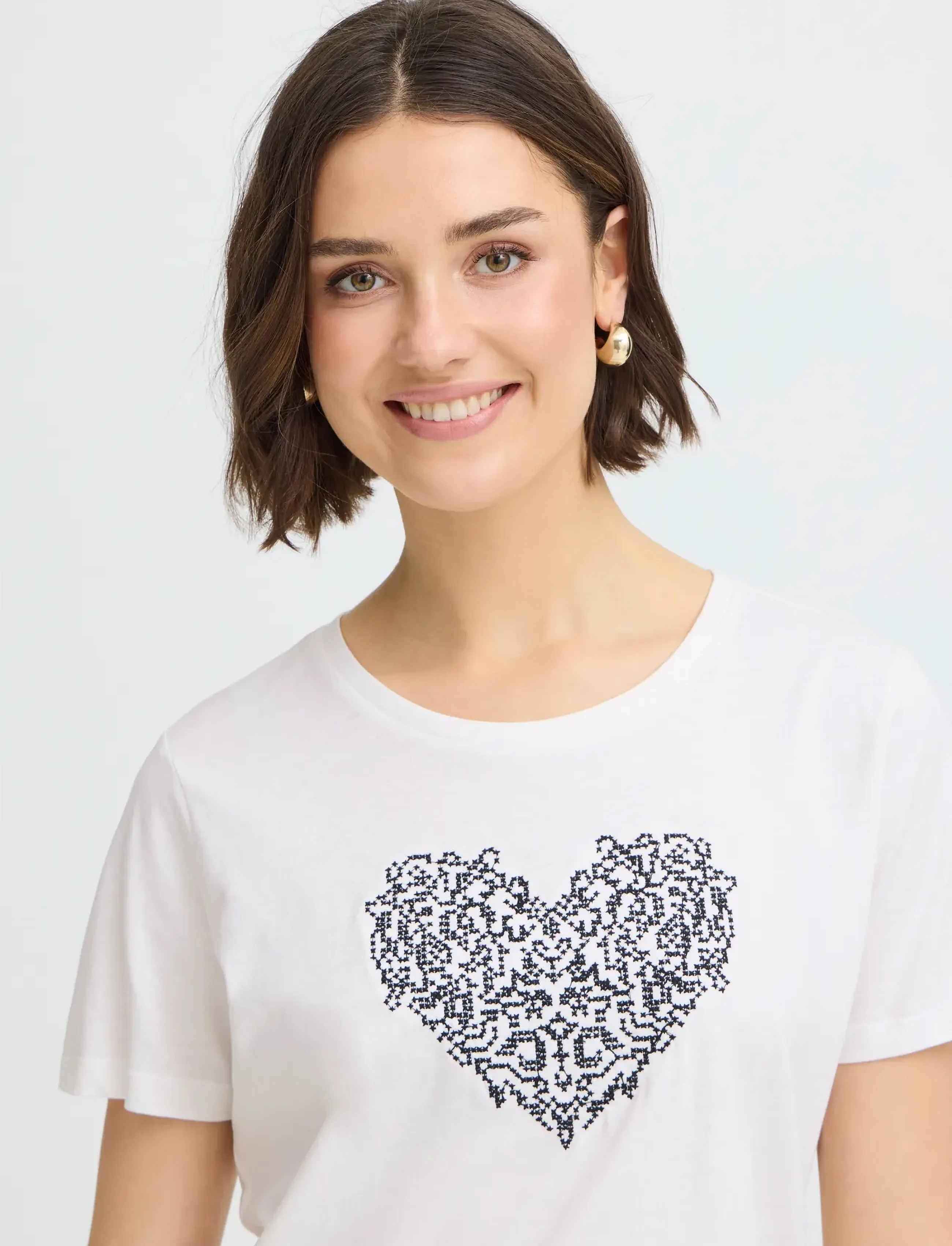 Fransa - FRRIASA TEE 1 - t-shirts - black emb - 5