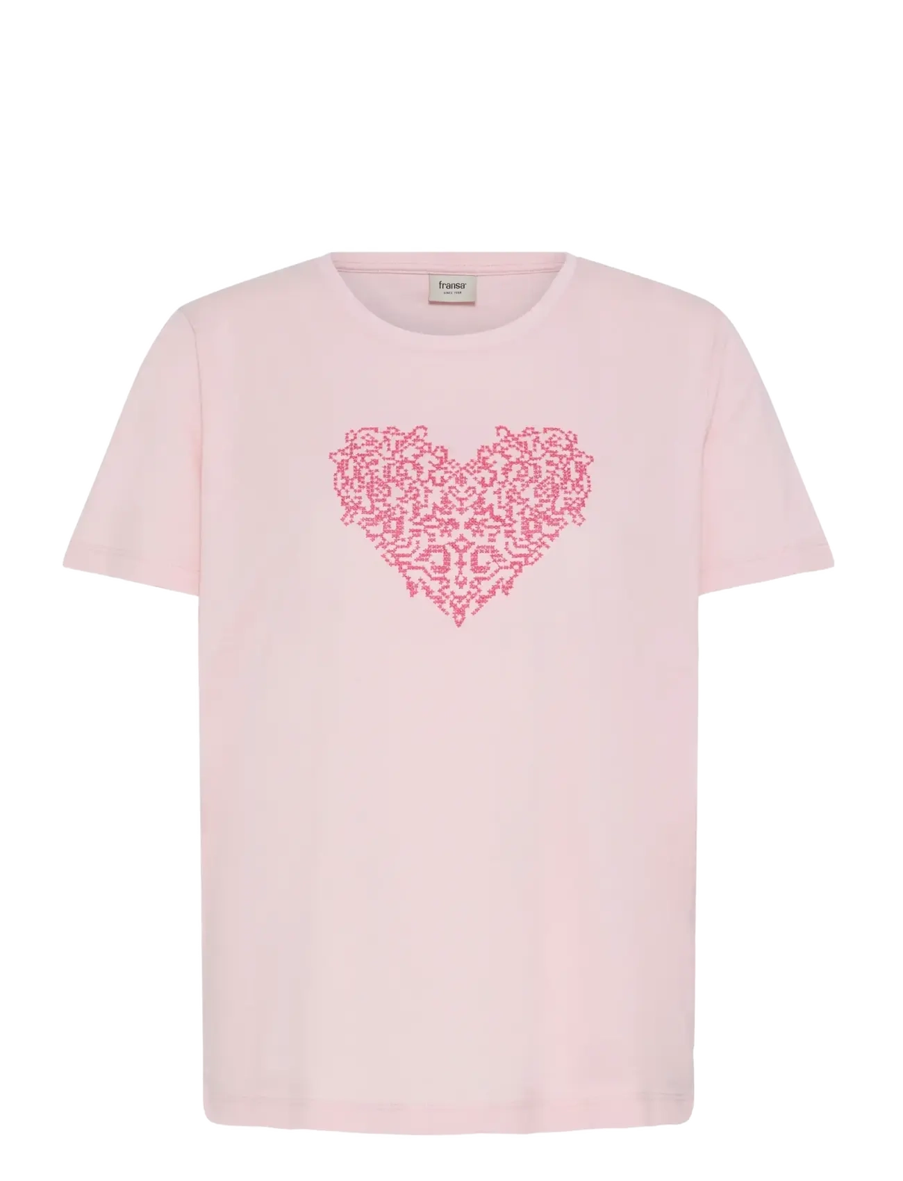 Fransa FRRIASA TEE 1 - Fransa - HONEYSUCKLE EMB / pink/rose