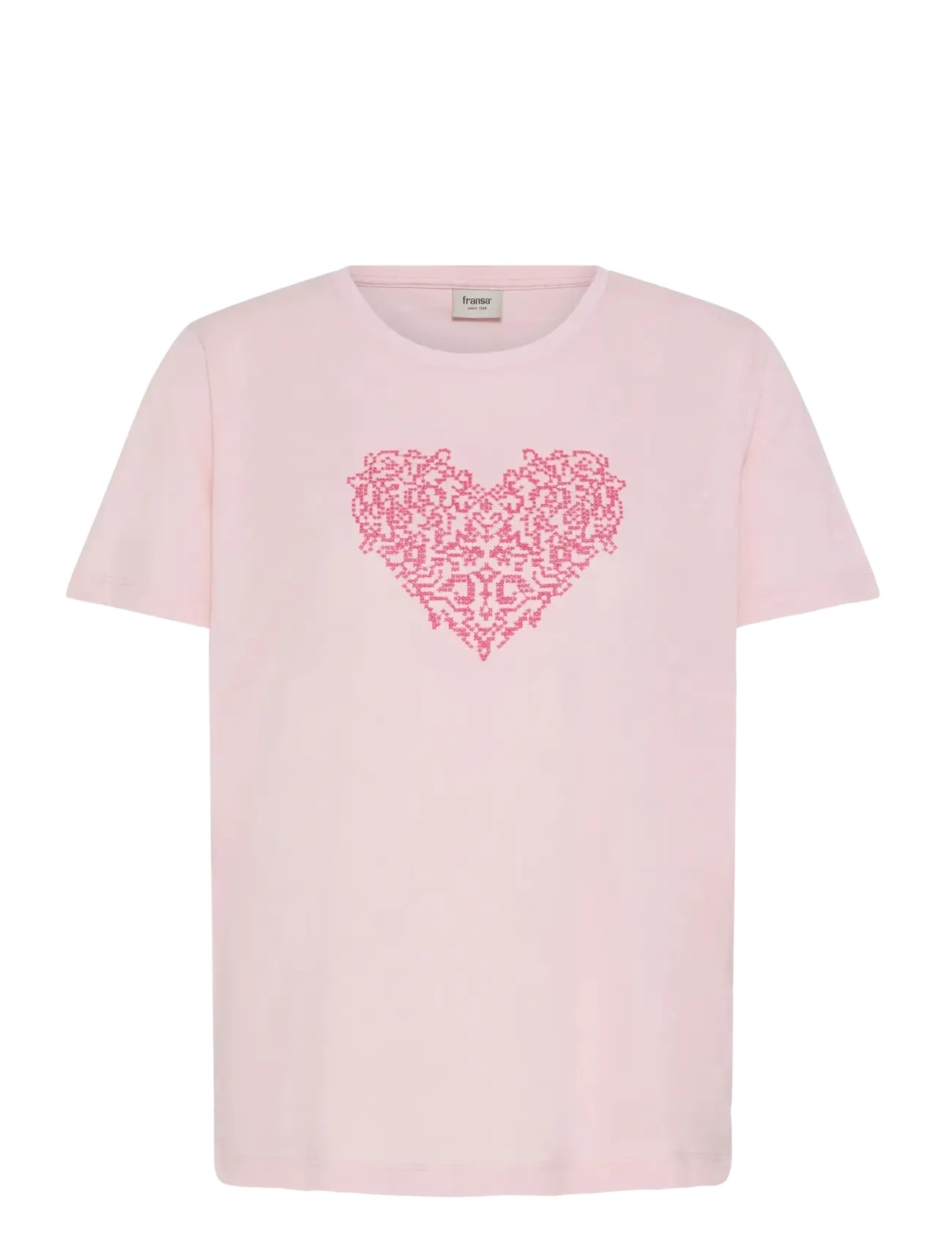 Fransa FRRIASA TEE 1 - Fransa - HONEYSUCKLE EMB / pink/rose
