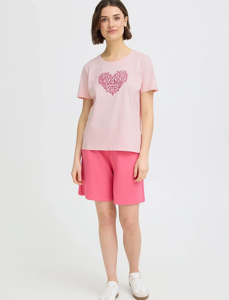 Fransa - FRRIASA TEE 1 - t-shirts - honeysuckle emb - 0