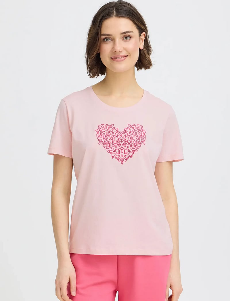 Fransa - FRRIASA TEE 1 - t-shirts - honeysuckle emb - 3