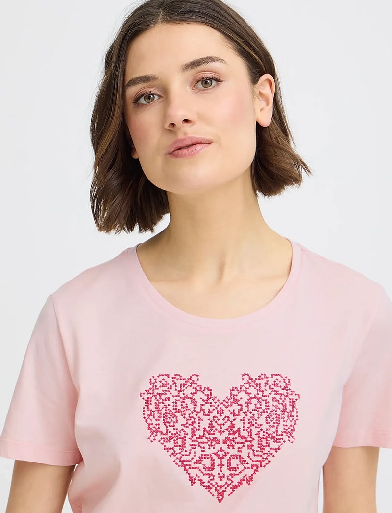 Fransa - FRRIASA TEE 1 - t-shirts - honeysuckle emb - 5