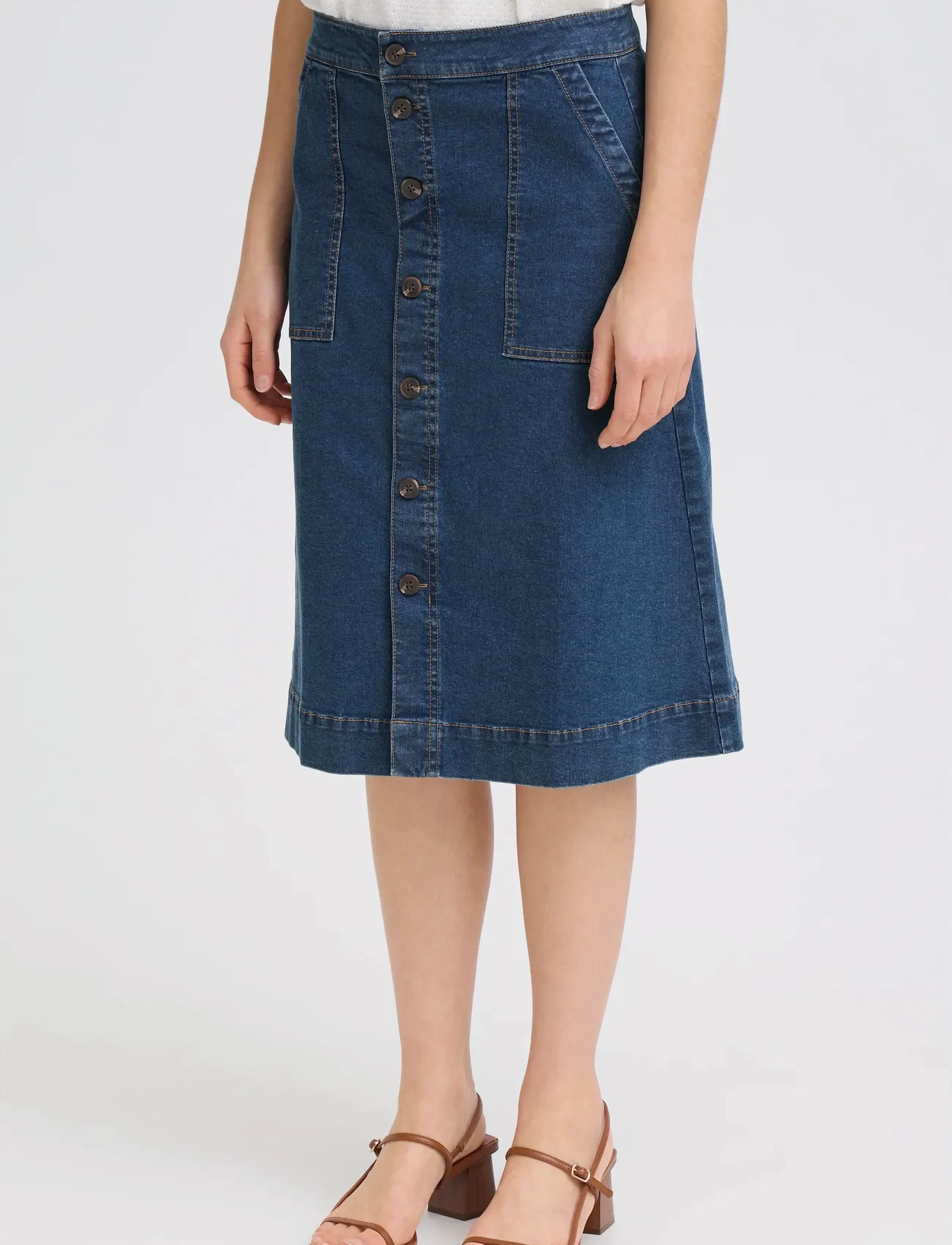 Fransa - FRVOCUT SK 3 - laveste priser - mid blue denim - 3