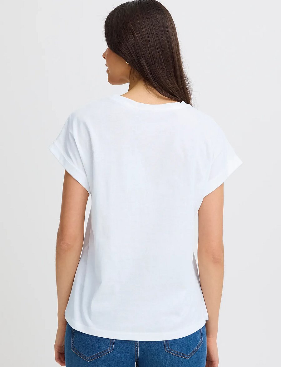 Fransa - FRGALI TEE 1 - t-shirts - blanc de blanc flowerline - 4