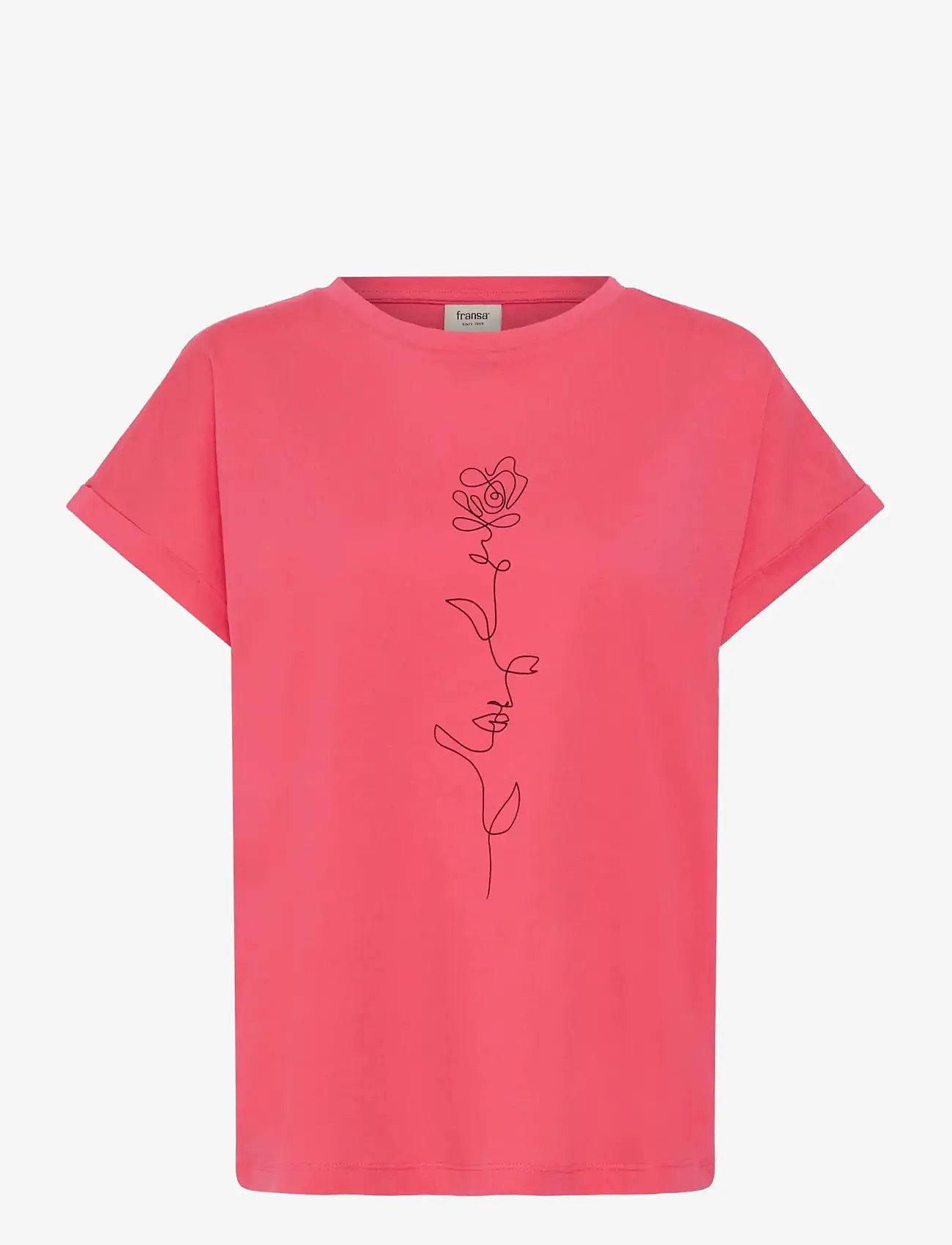 Fransa - FRGALI TEE 1 - t-shirts - honeysuckle flowerline - 1
