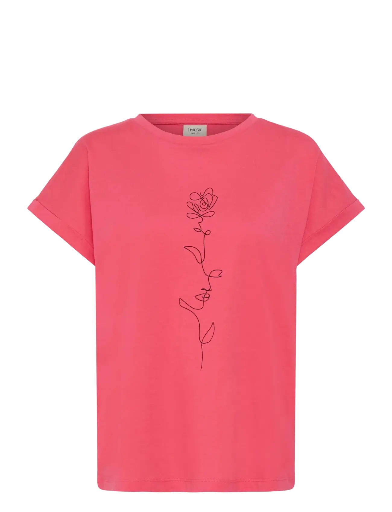 Fransa FRGALI TEE 1 - Fransa - HONEYSUCKLE FLOWERLINE / pink/rose