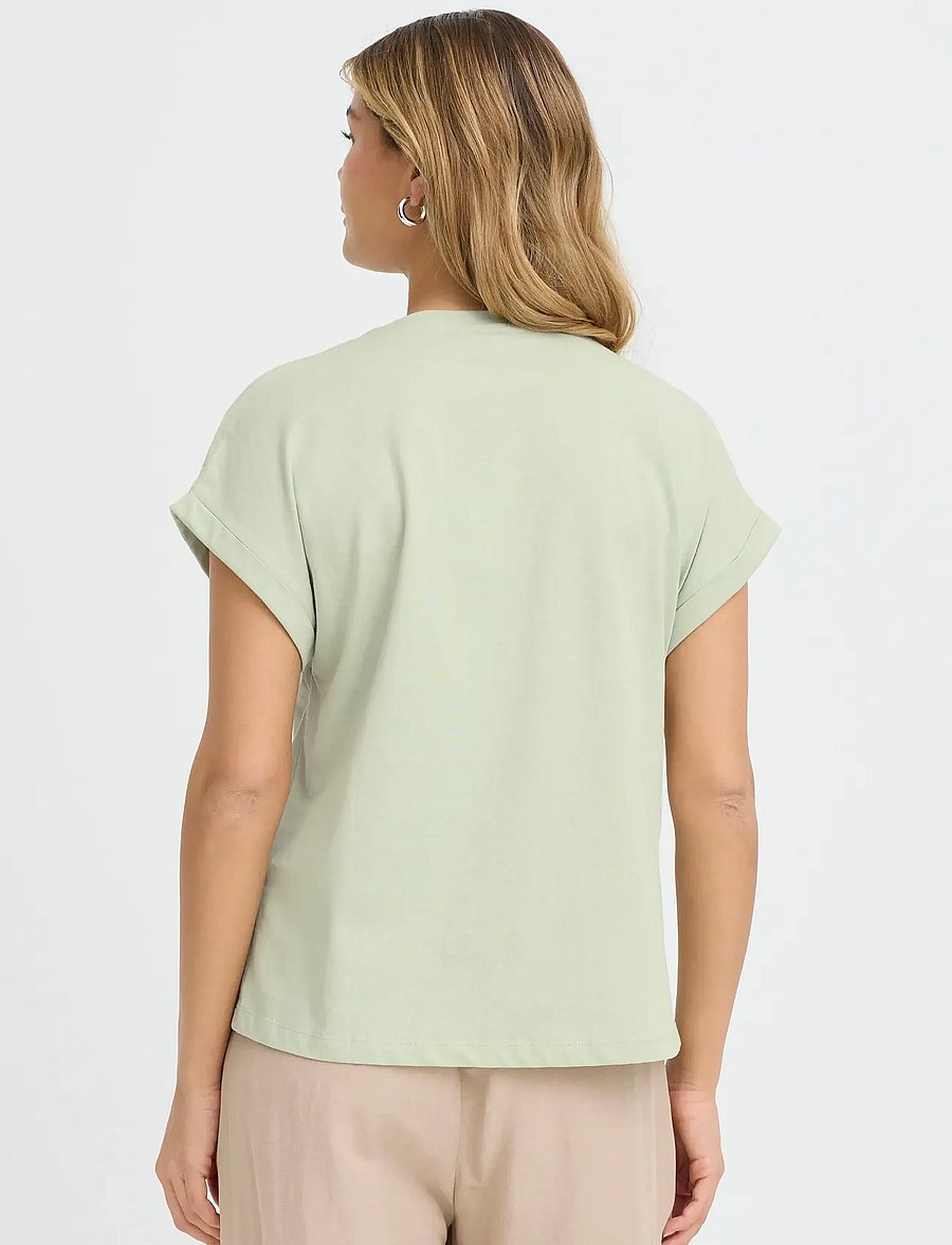 Fransa - FRGALI TEE 1 - t-shirts - desert sage flowerline - 5