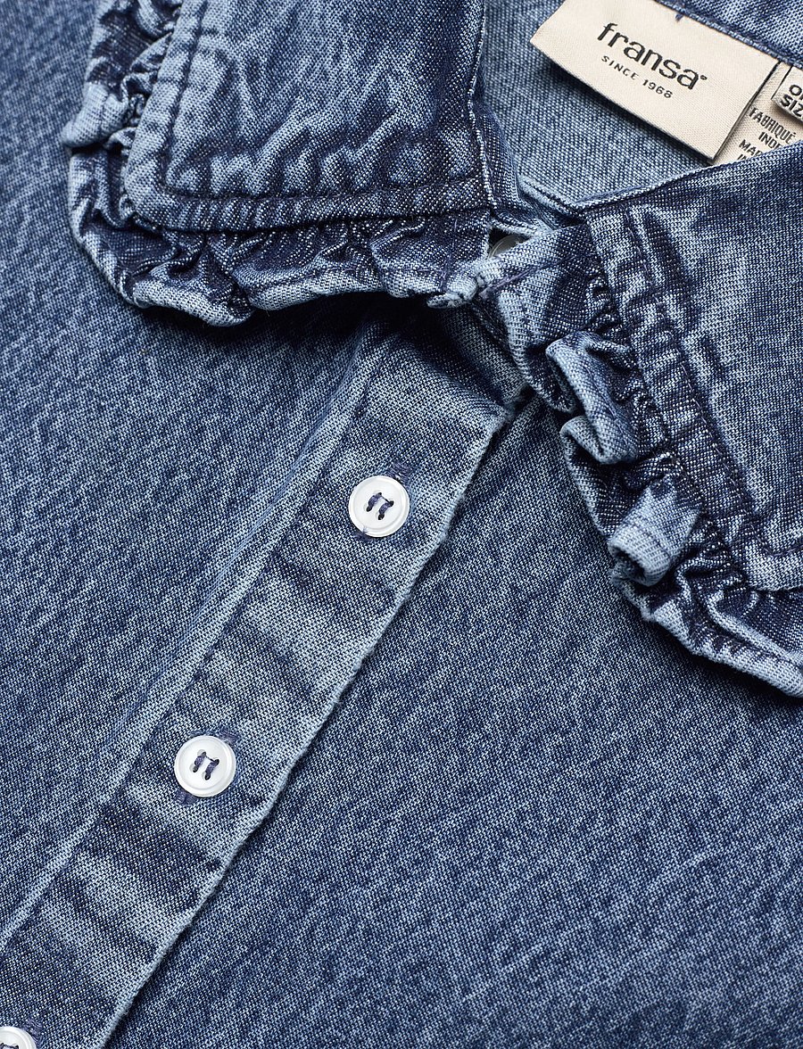 Fransa - FRSORA COLLAR - jeansskjortor - mid blue denim - 2