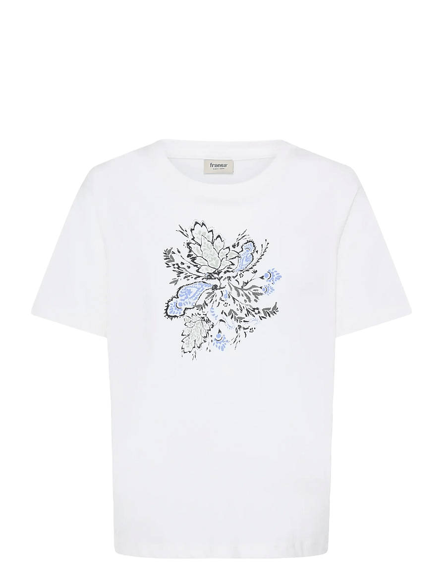 Fransa - FRFELICIA TEE 1 - t-shirts - whisper white multi - 1