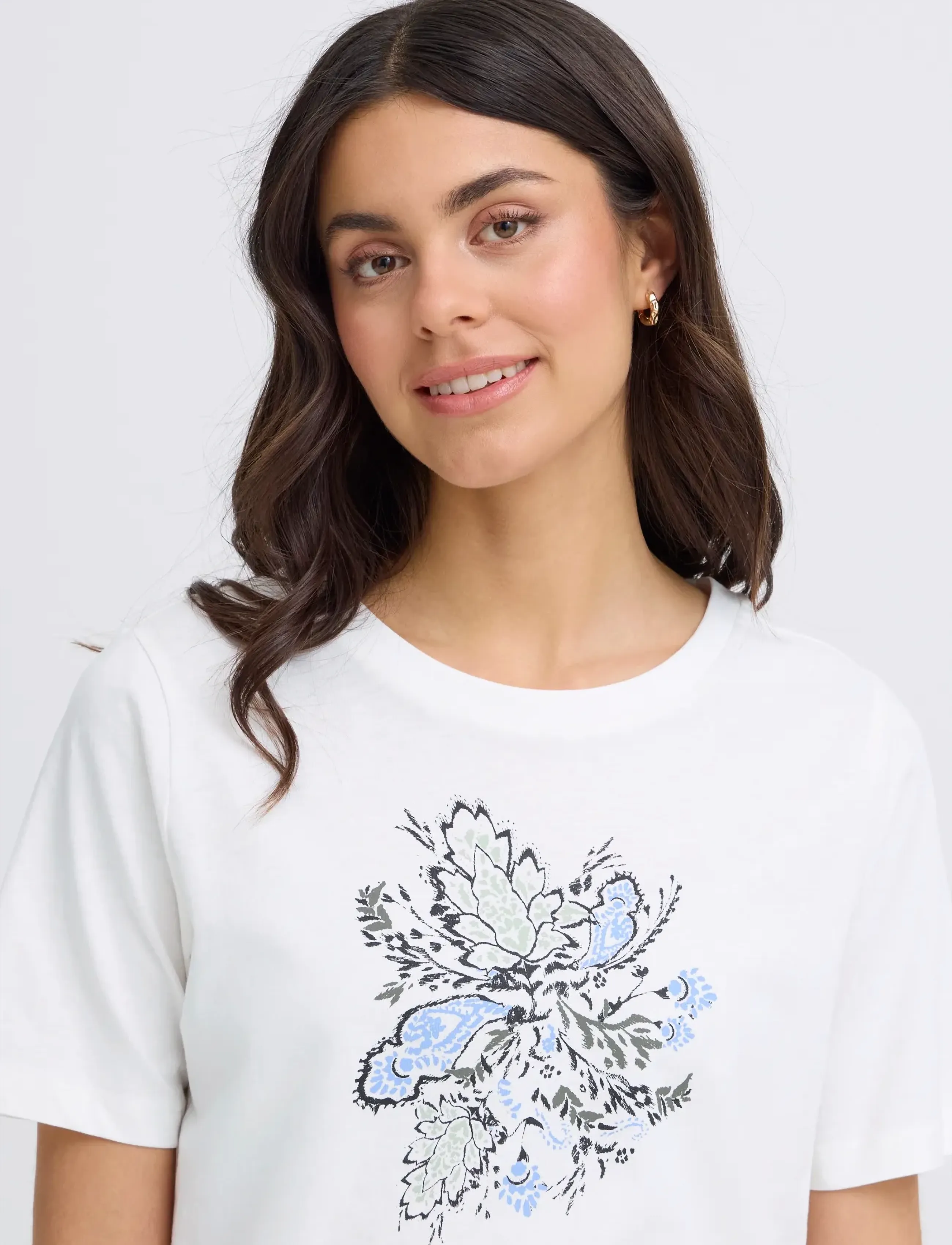 Fransa - FRFELICIA TEE 1 - t-shirts - whisper white multi - 5