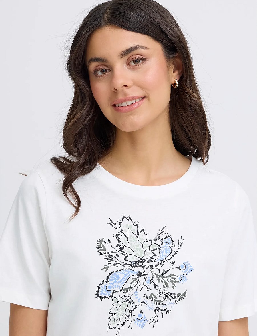 Fransa - FRFELICIA TEE 1 - t-shirts - whisper white multi - 5