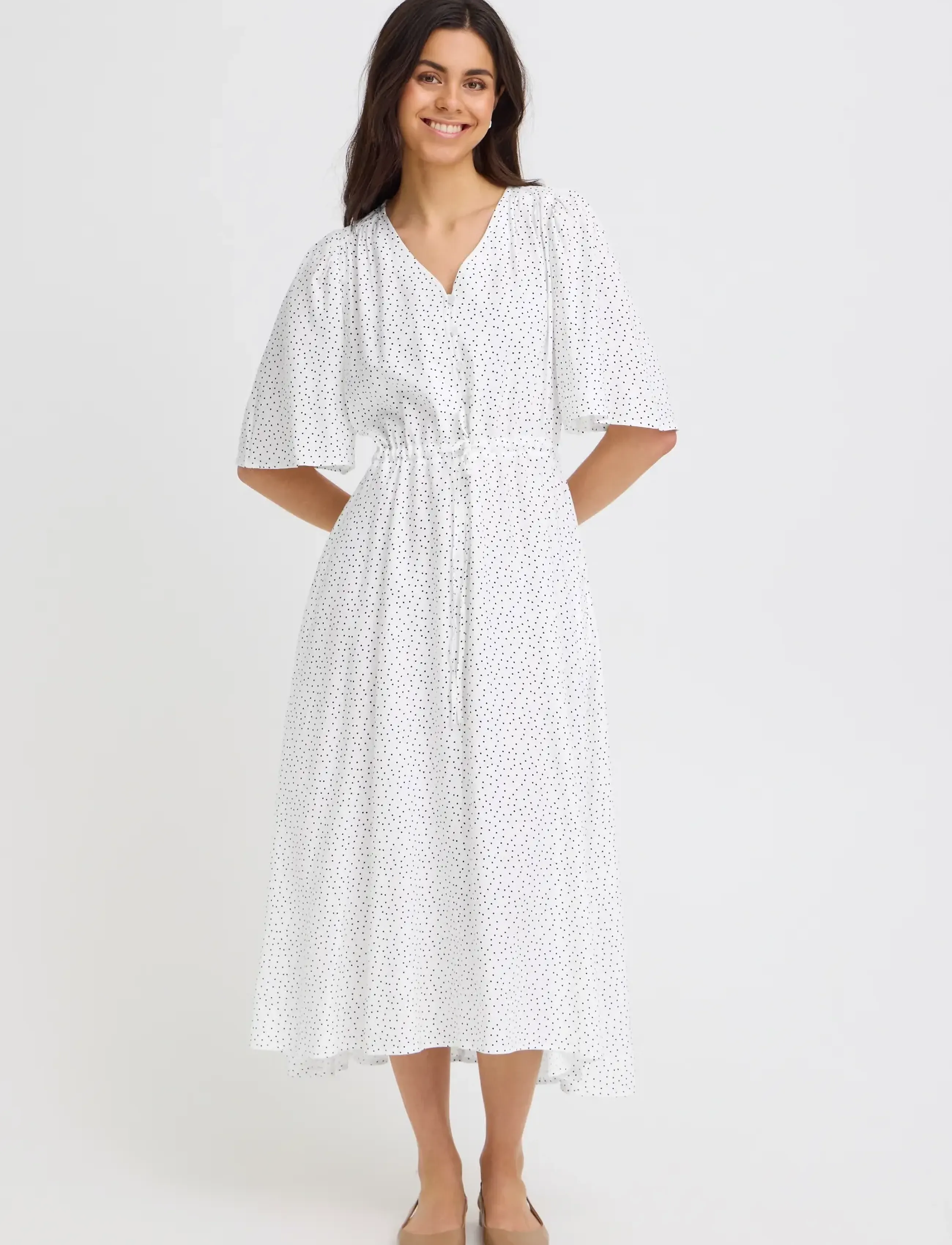 Fransa FRLAYA DR 1 - Suvekleidid - DOT DOTS BLACK / white