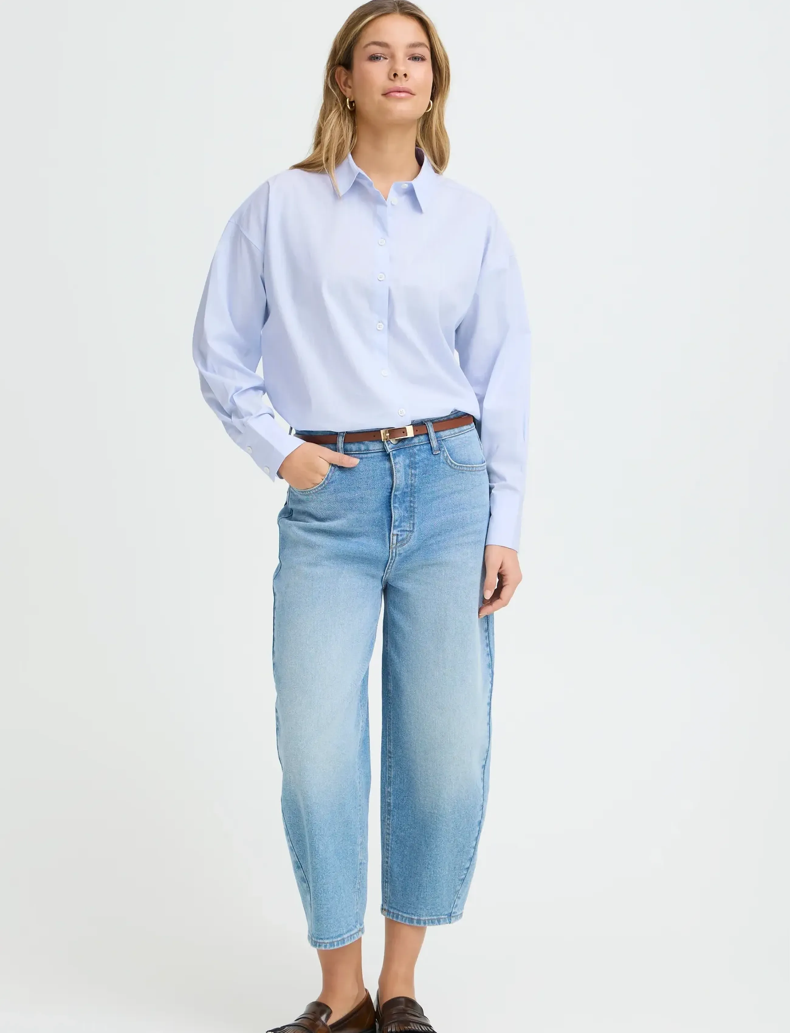 Fransa Frzane Sh 1, M, Blue, Skjorter > Langærmede, Dame