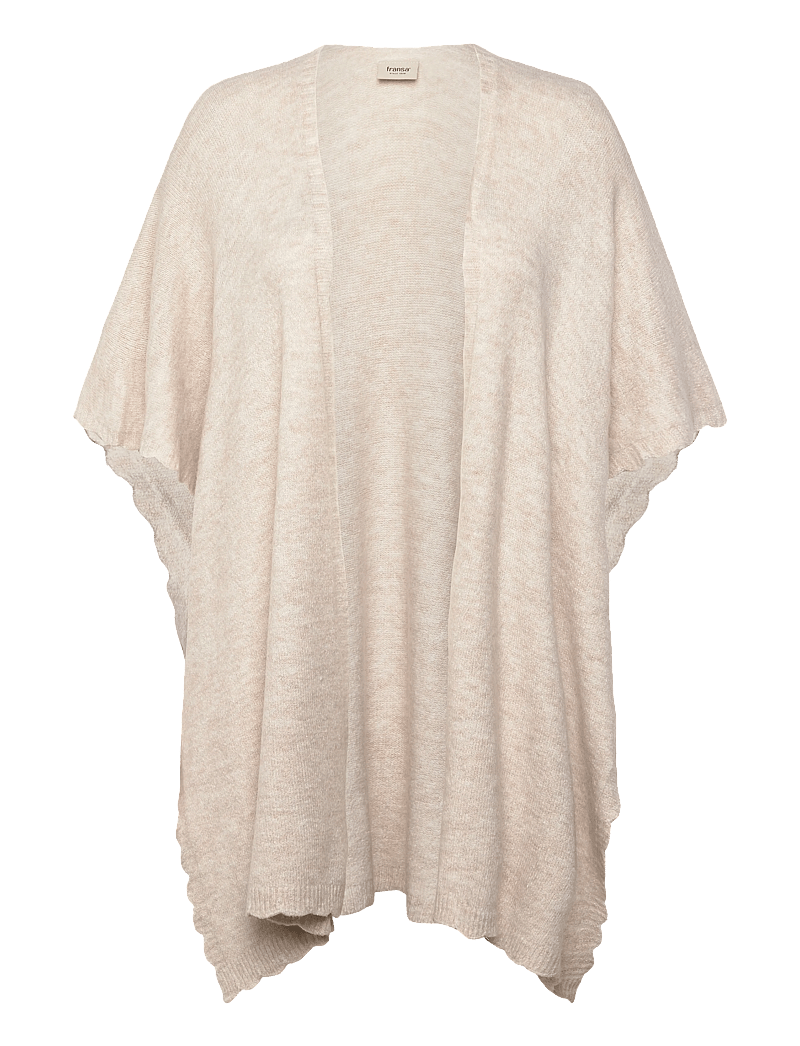 Fransa - FRELISE SHAWL 1 - ponchos & capes - oatmeal melange - 0