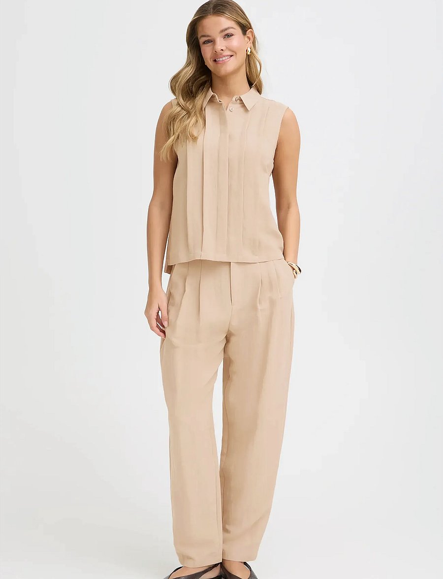 Fransa - FRADAH BL 1 - short-sleeved shirts - savannah tan - 0
