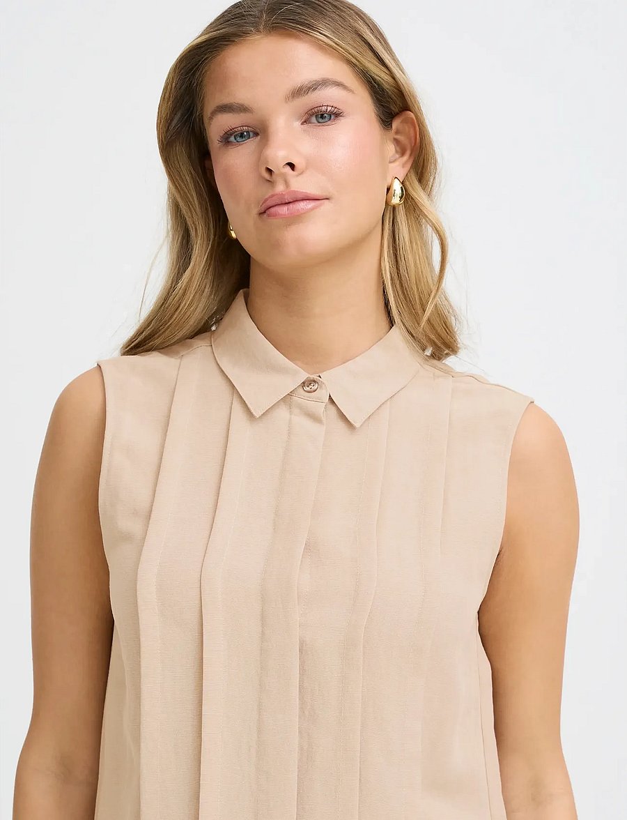 Fransa - FRADAH BL 1 - short-sleeved shirts - savannah tan - 5