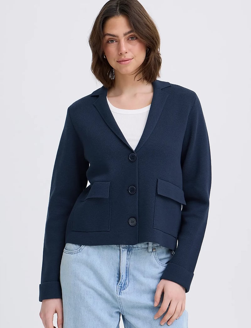 Fransa - FRITA CAR 10 - cardigans - navy blazer - 3