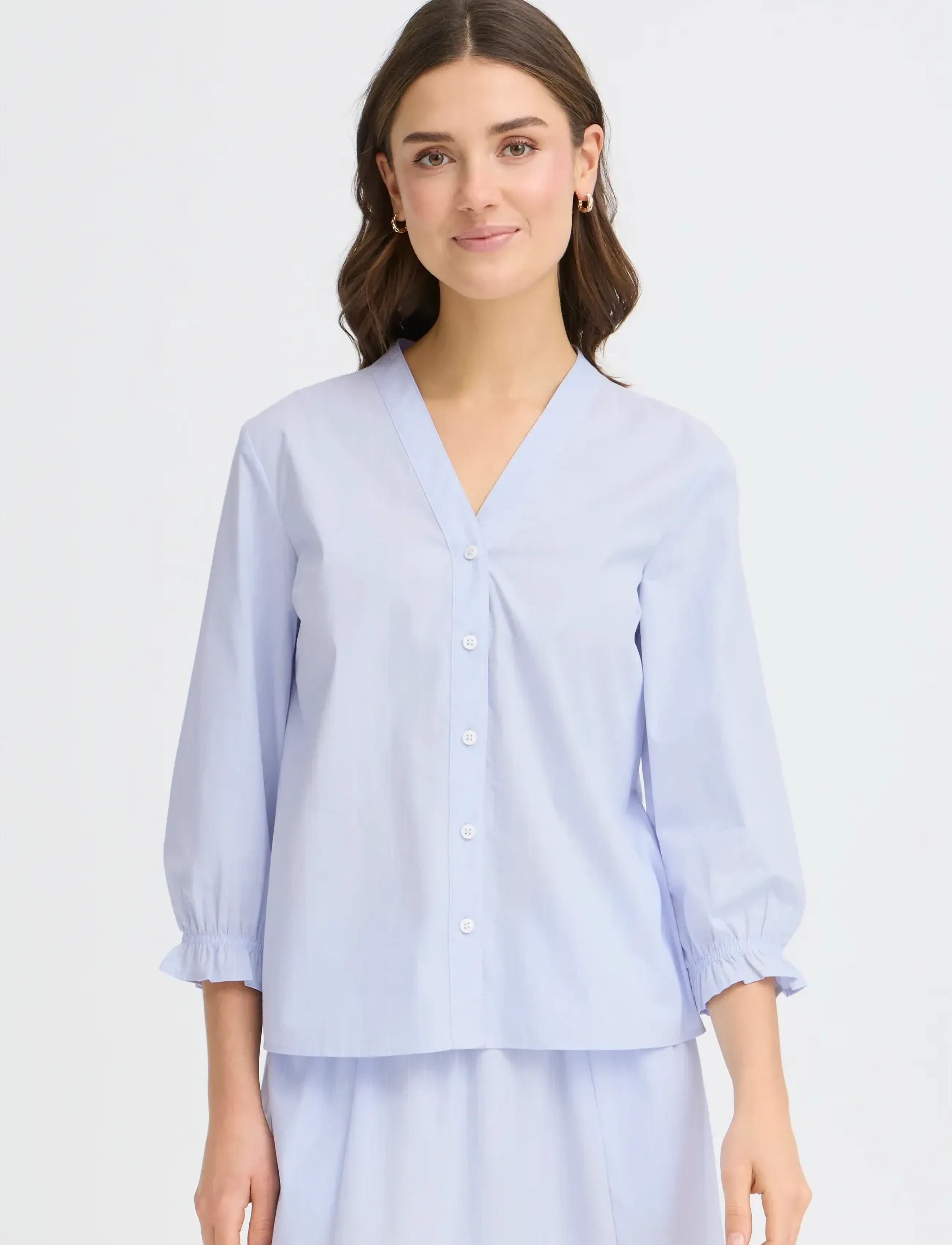 Fransa FRZANE SH 2 - Langermede skjorter - HYDRANGEA STRIPE / blue