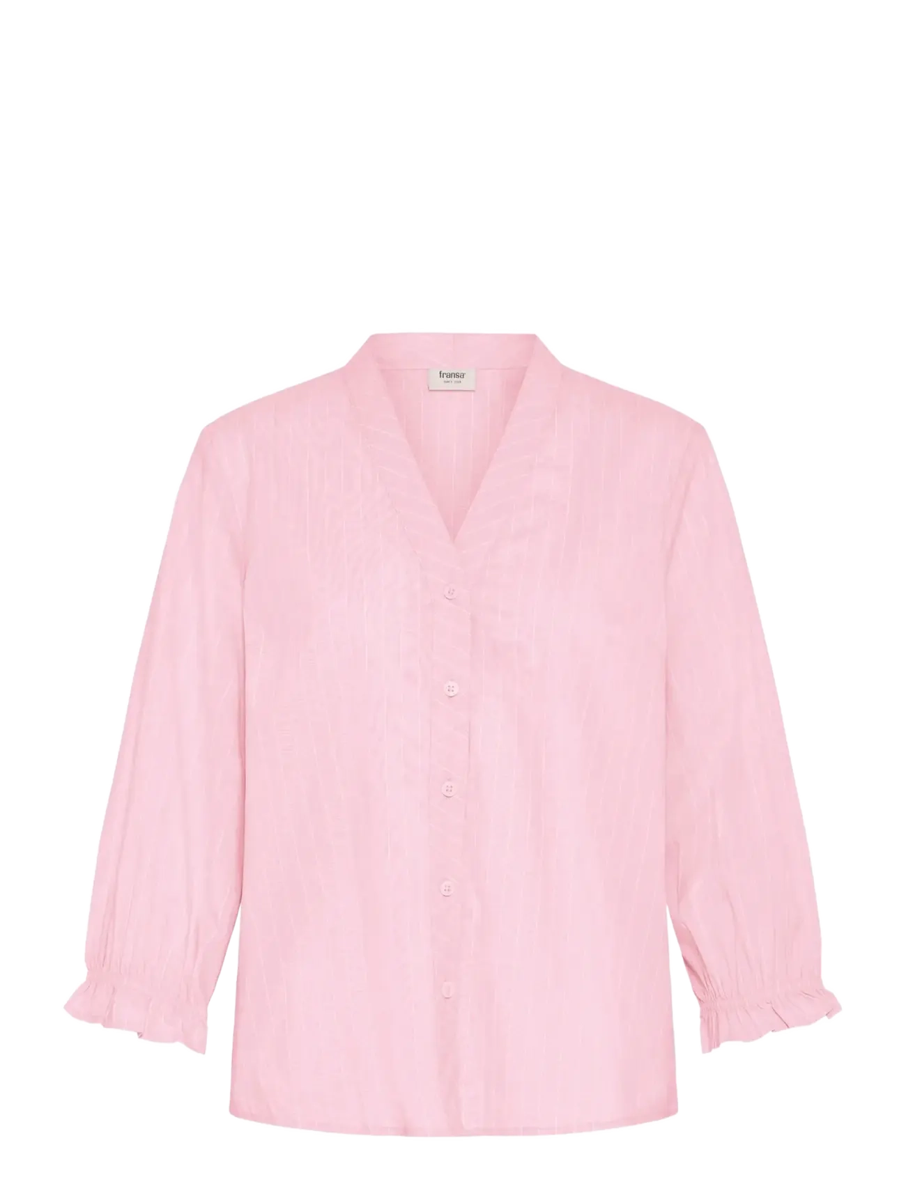 Fransa FRZANE SH 2 - Blusar & Skjortor - LOTUS W. WHITE STRIPE / pink/rose