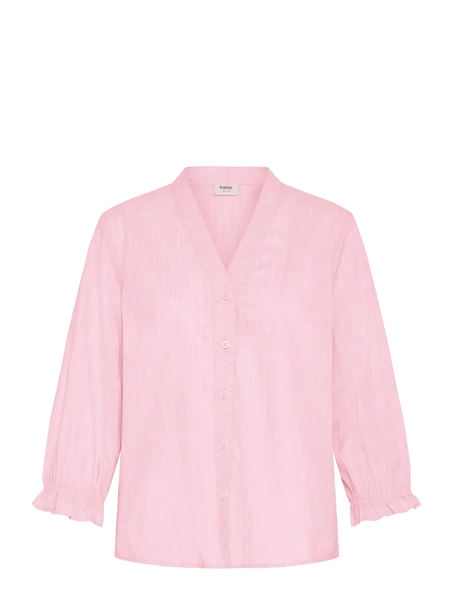 Fransa - FRZANE SH 2 - long-sleeved shirts - lotus w. white stripe - 1