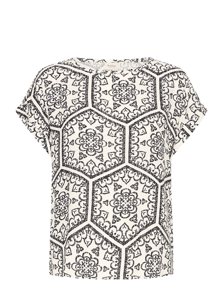 Fransa - FROLINE BL 7 - kortærmede bluser - black boho art - 1