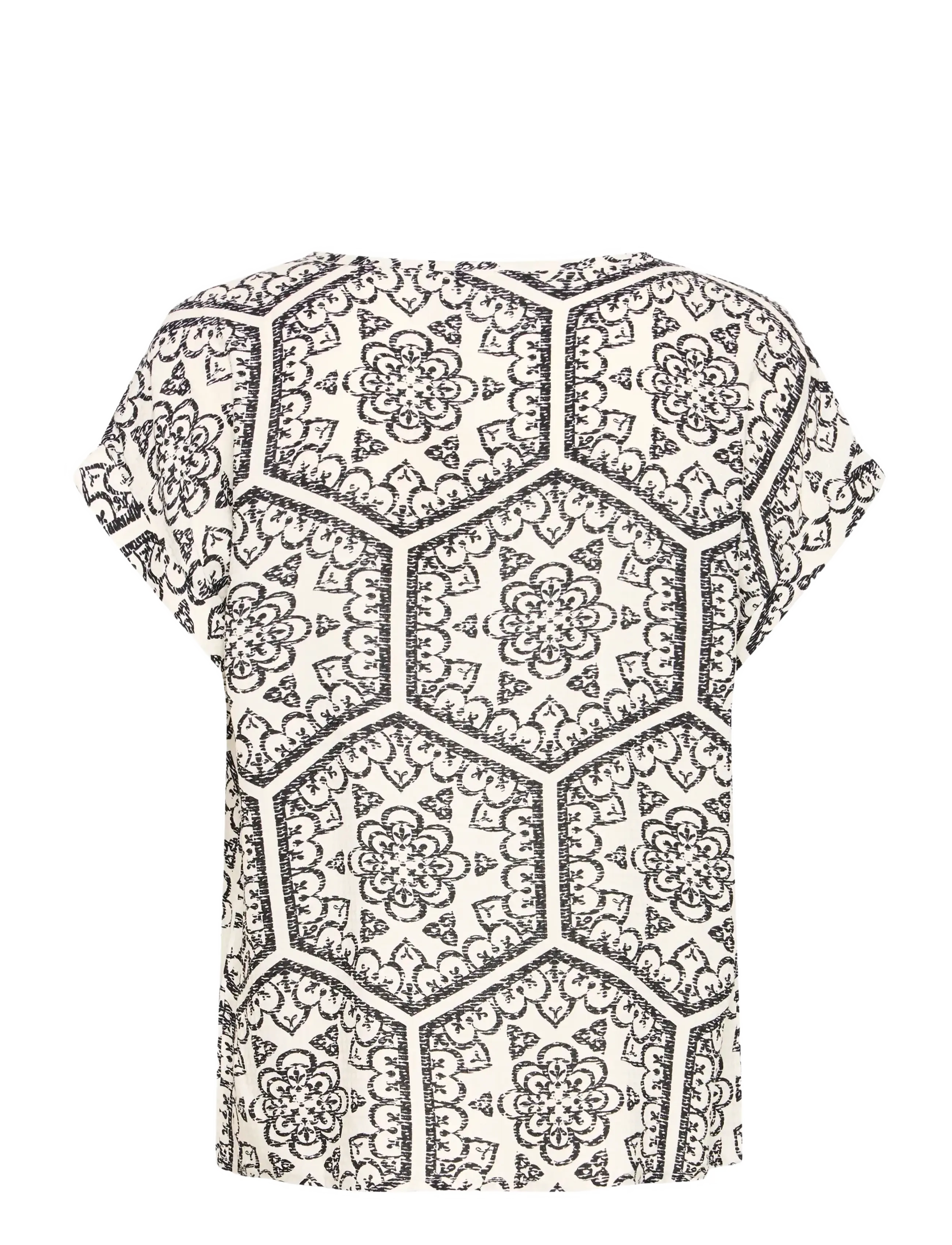 Fransa - FROLINE BL 7 - lühikeste varrukatega pluusid - black boho art - 2