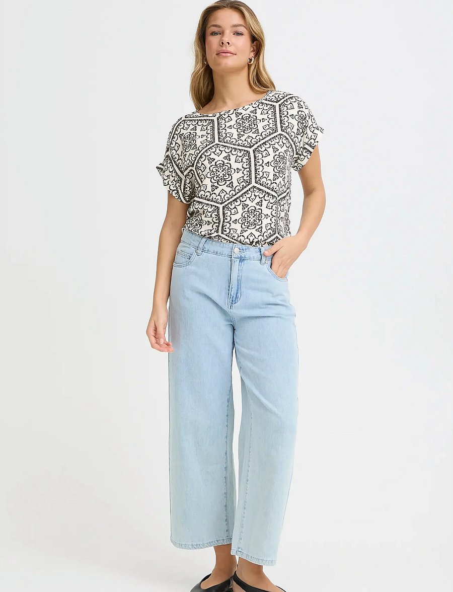 Fransa - FROLINE BL 7 - kortærmede bluser - black boho art - 0