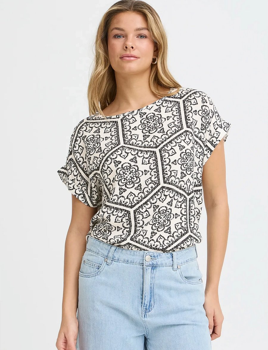 Fransa - FROLINE BL 7 - kortærmede bluser - black boho art - 3