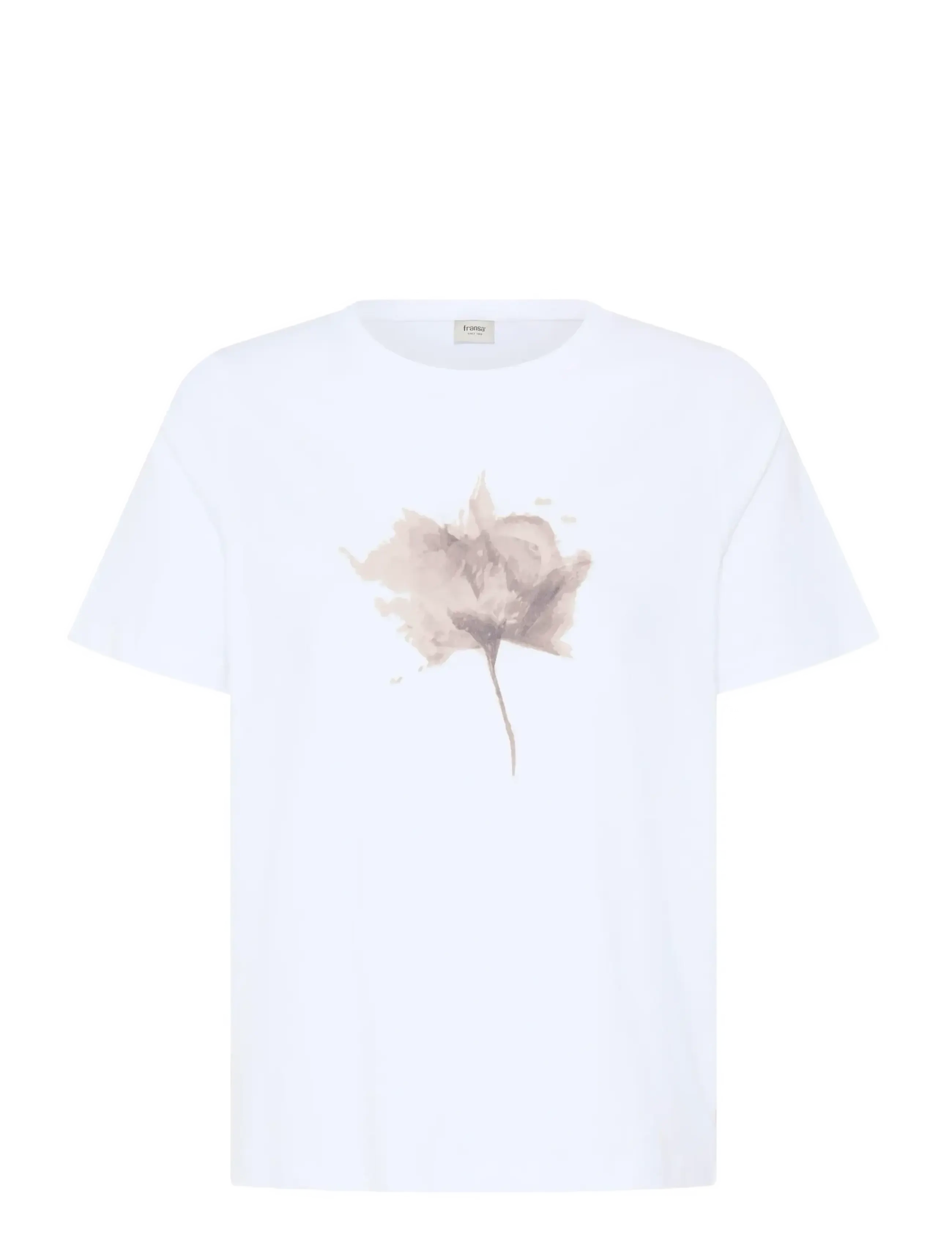 Fransa FRFRANCESCA TEE 1 - Kampagne - SAVANNAH TANN FLOWER / white