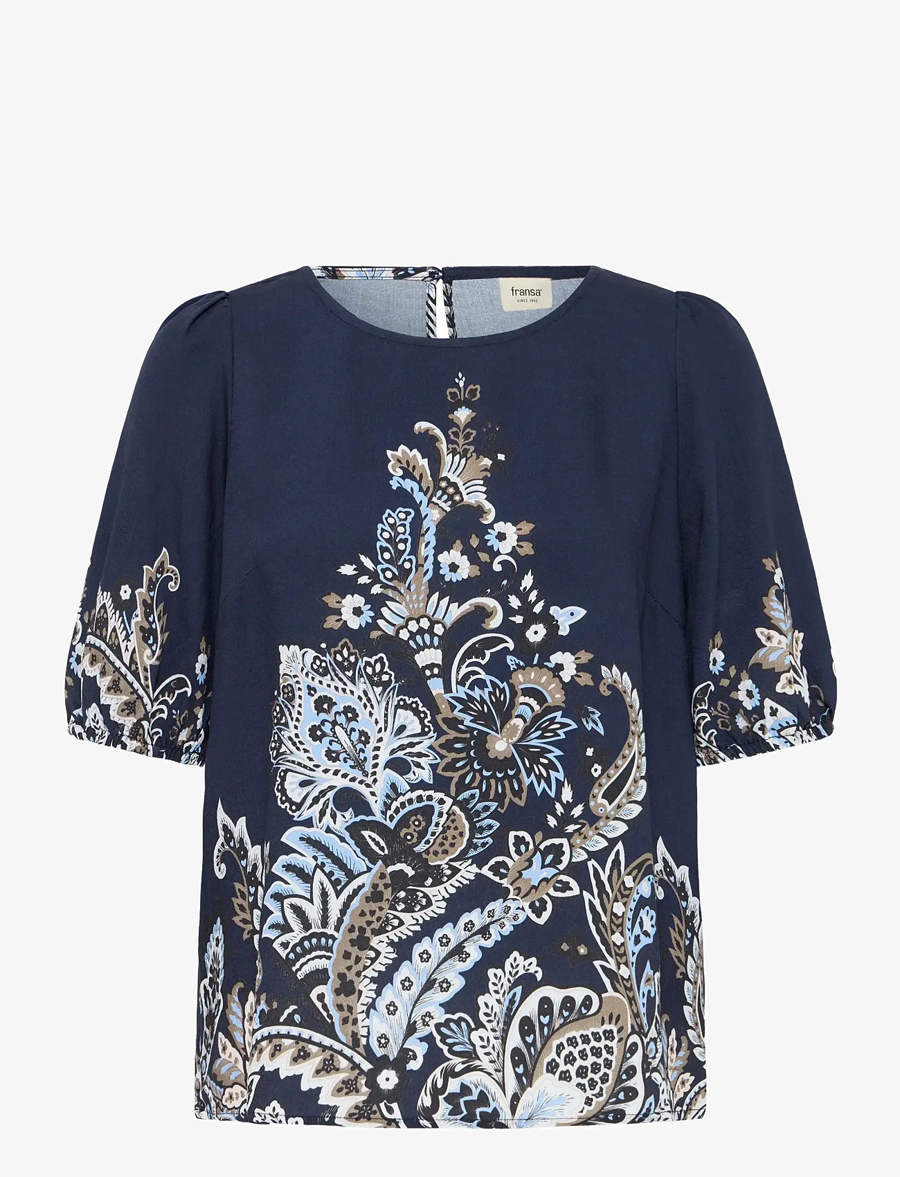 Fransa - FRADARA BL 4 - kortærmede bluser - navy blazer paisley - 1