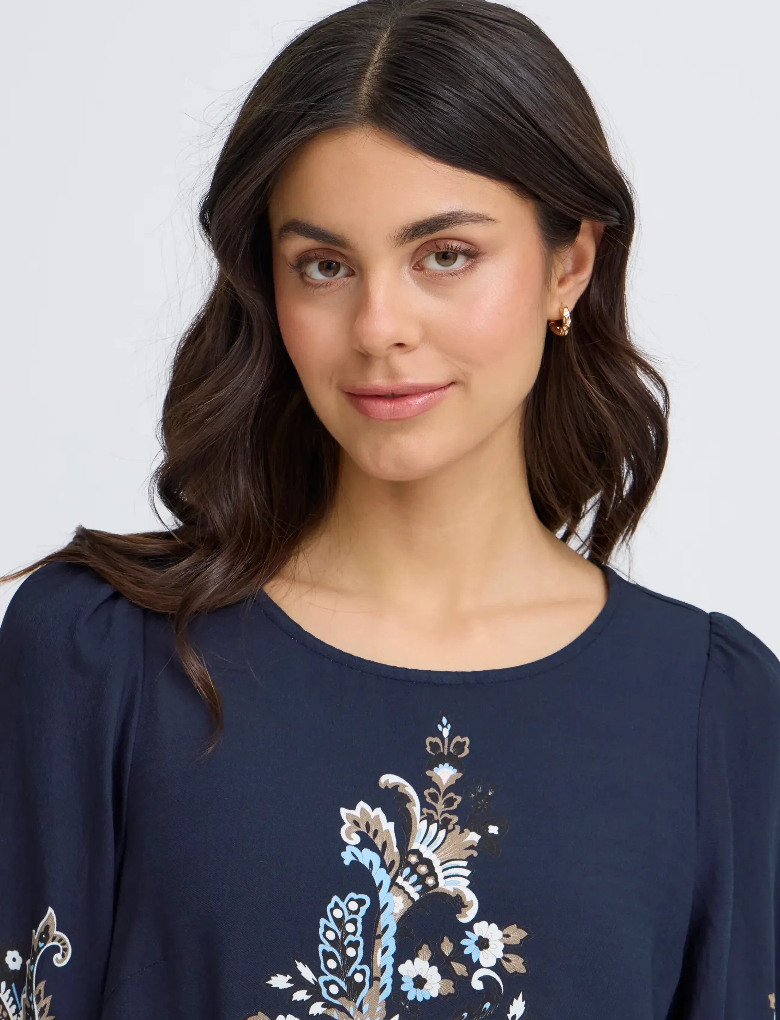 Fransa - FRADARA BL 4 - kurzärmelige blusen - navy blazer paisley - 5