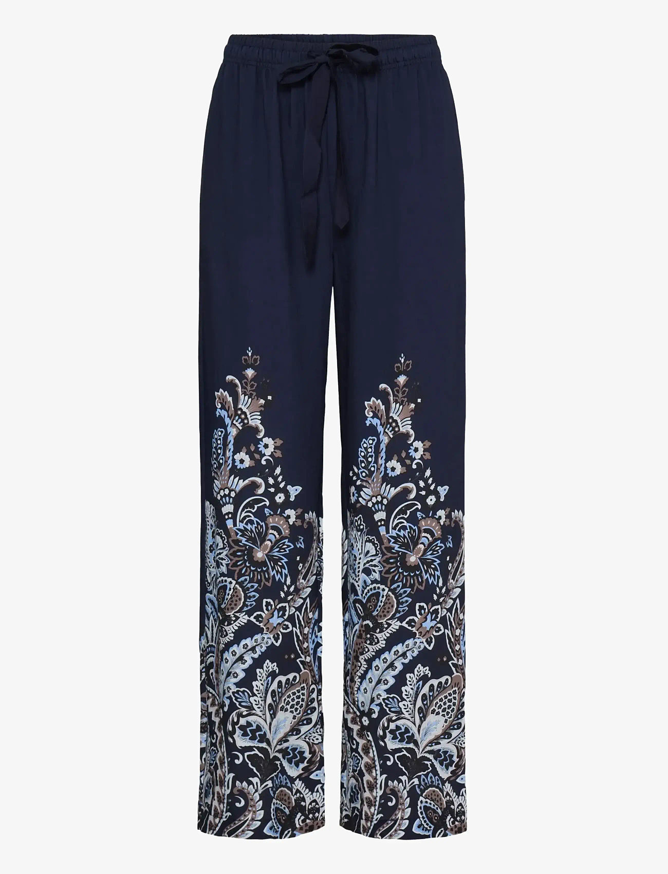 Fransa - FRADARA PA 1 - straight leg trousers - navy blazer paisley - 1