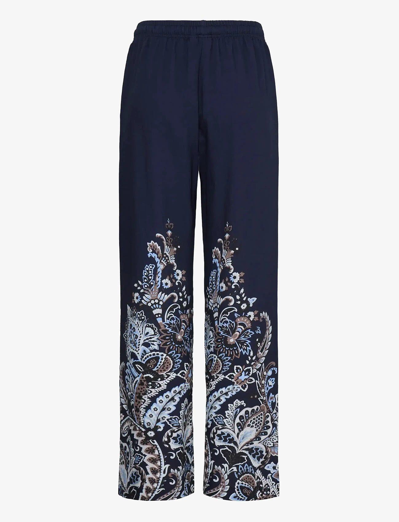 Fransa - FRADARA PA 1 - straight leg trousers - navy blazer paisley - 2