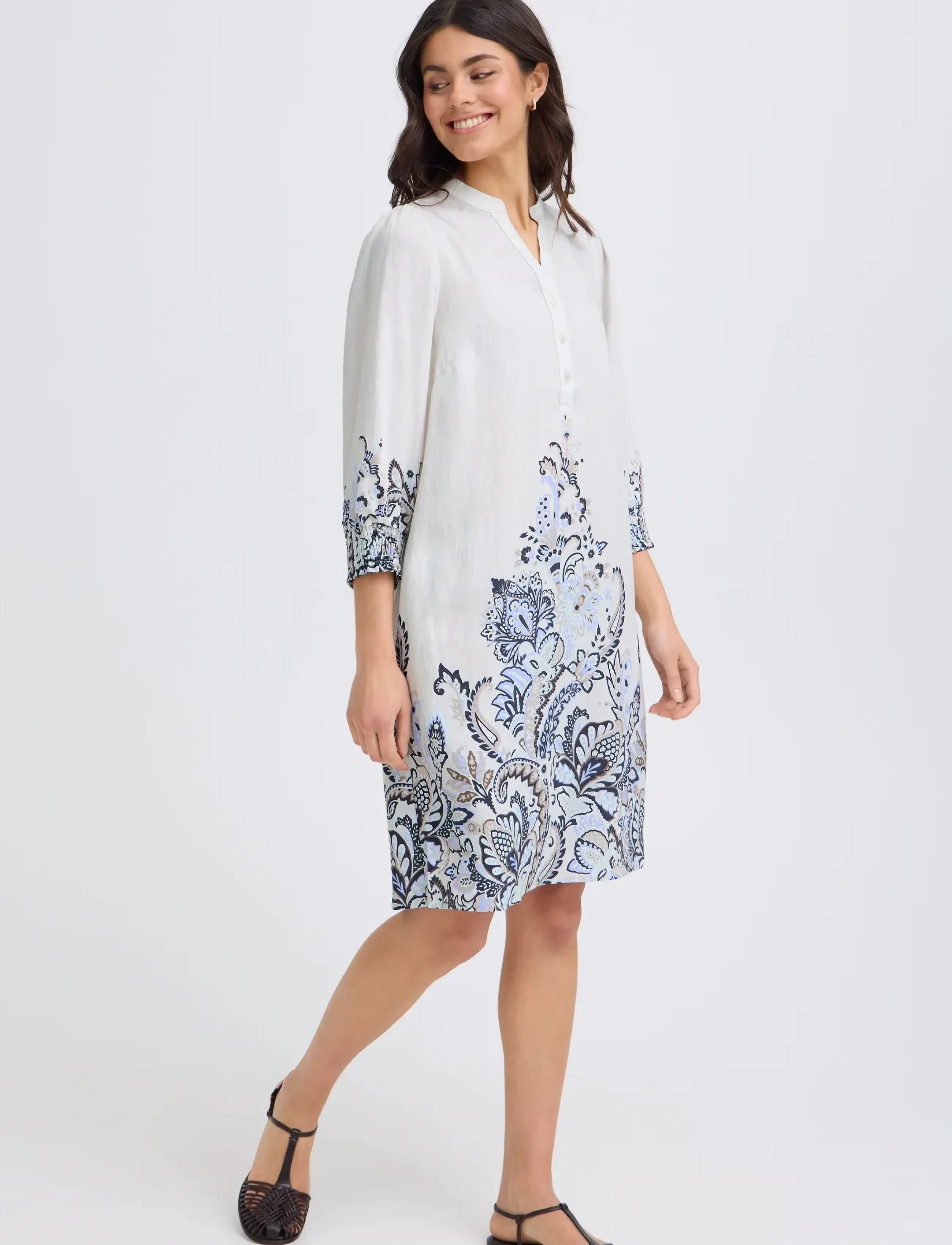 Fransa FRADARA DR 2 - Fransa - BLUE PAISLEY / cream