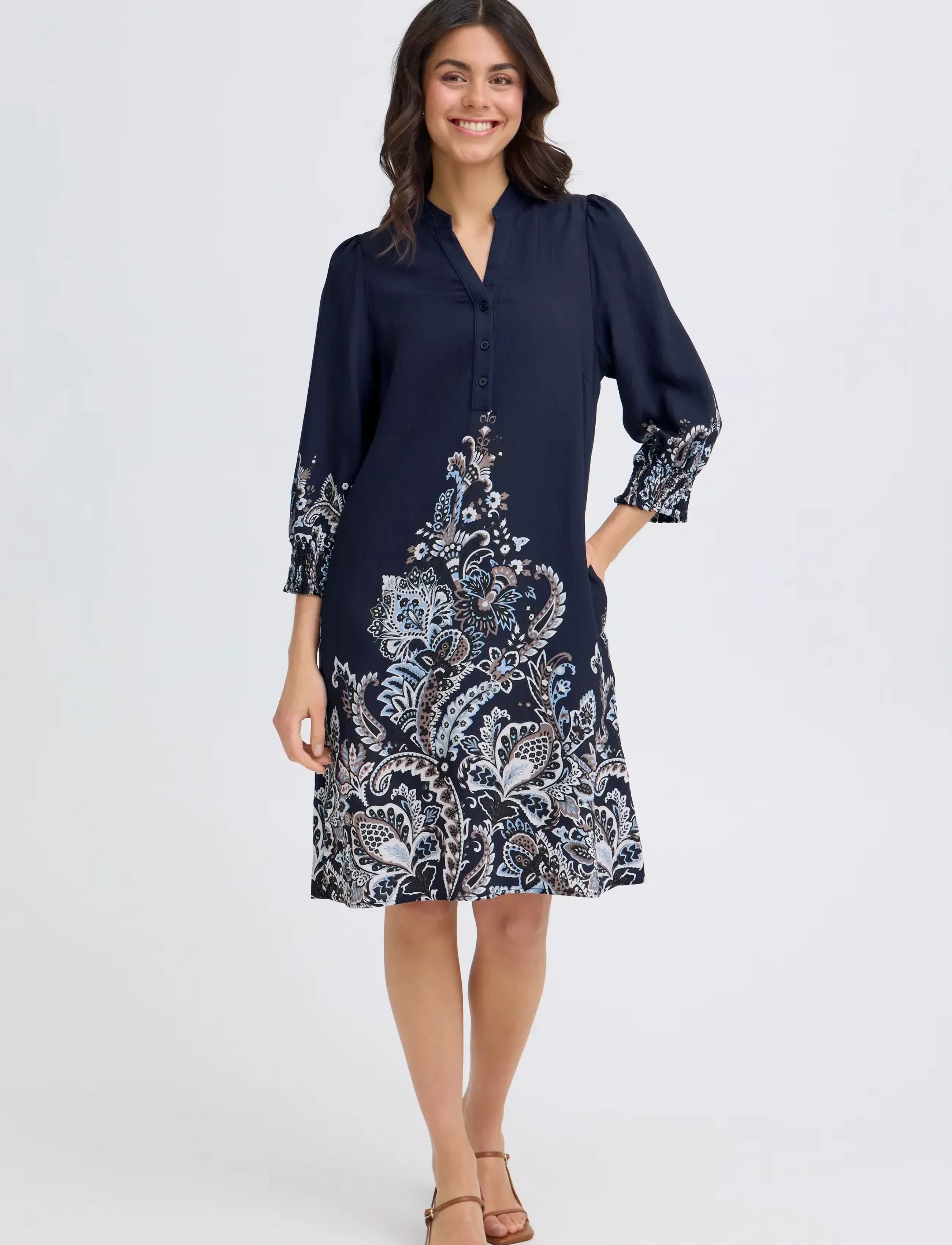 Fransa FRADARA DR 2 - Fransa - NAVY BLAZER PAISLEY / navy